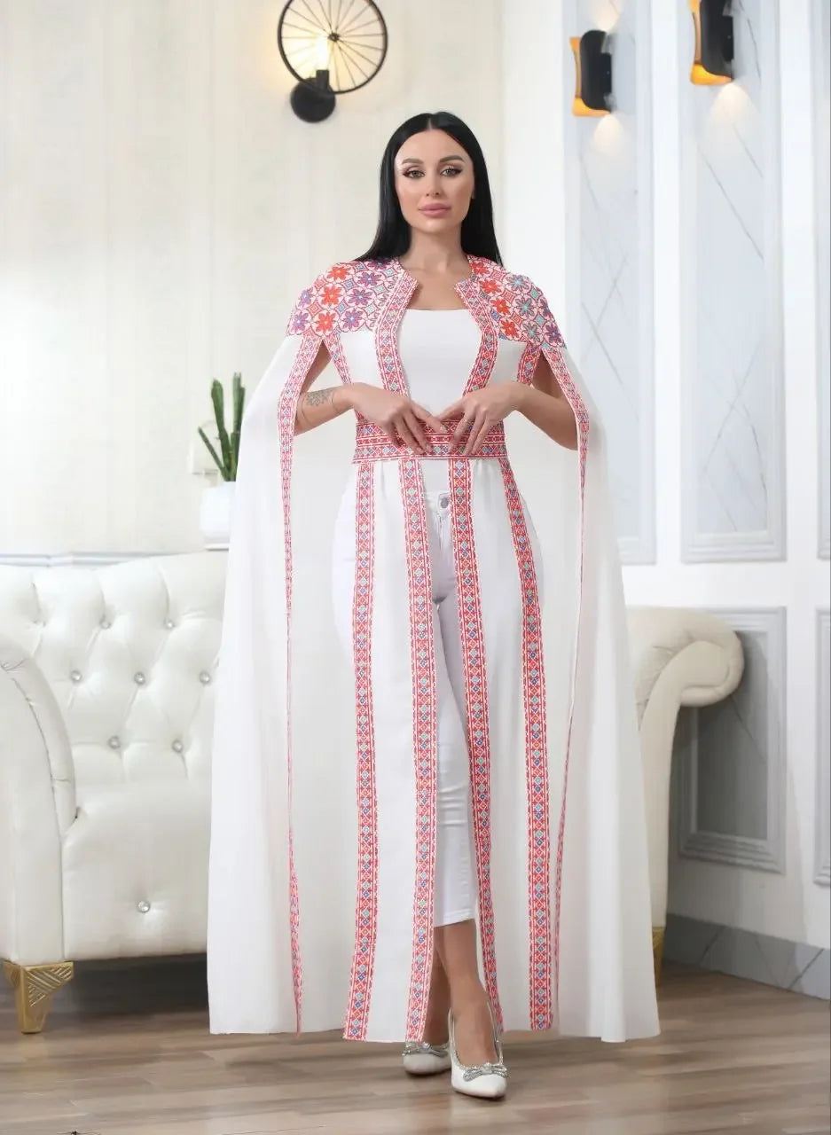 Multi-Color Embroidered Star Bisht – Elegant and Stylish Wardrobe Essential Palestinian Elegance