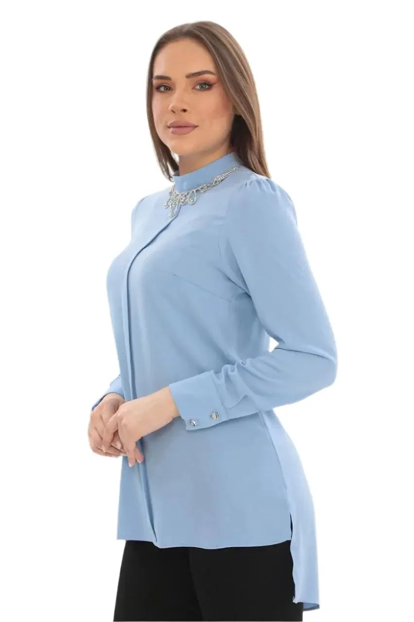 Rhinestone Blouse – Glamorous Elegance and Sparkling Style Palestinian Elegance