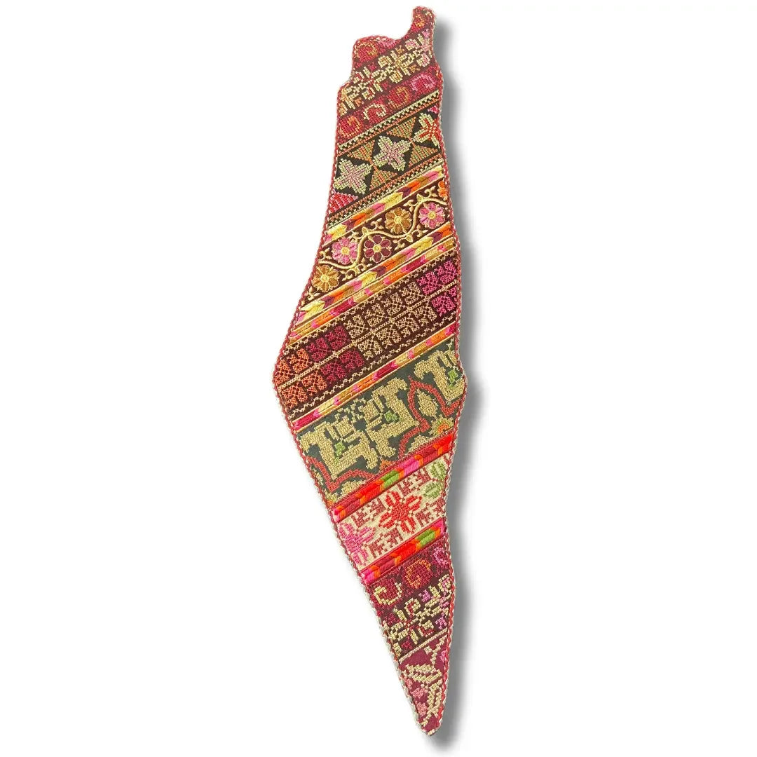 Luxurious Tatreez Palestine Map Home Accent – Timeless Cultural Craftsmanship Palestinian Elegance