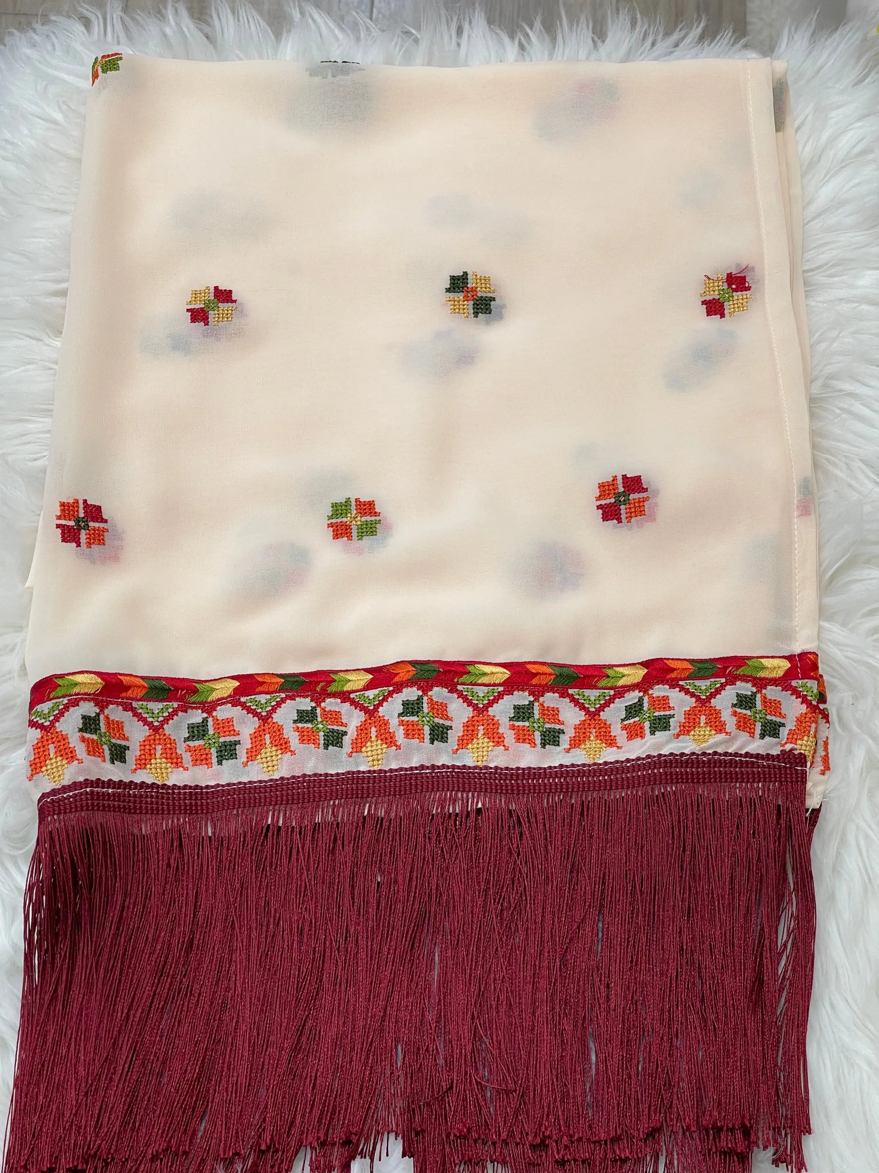 Embroidery Khirka with Tassel: Elegant Design and Versatile Style Palestinian Elegance