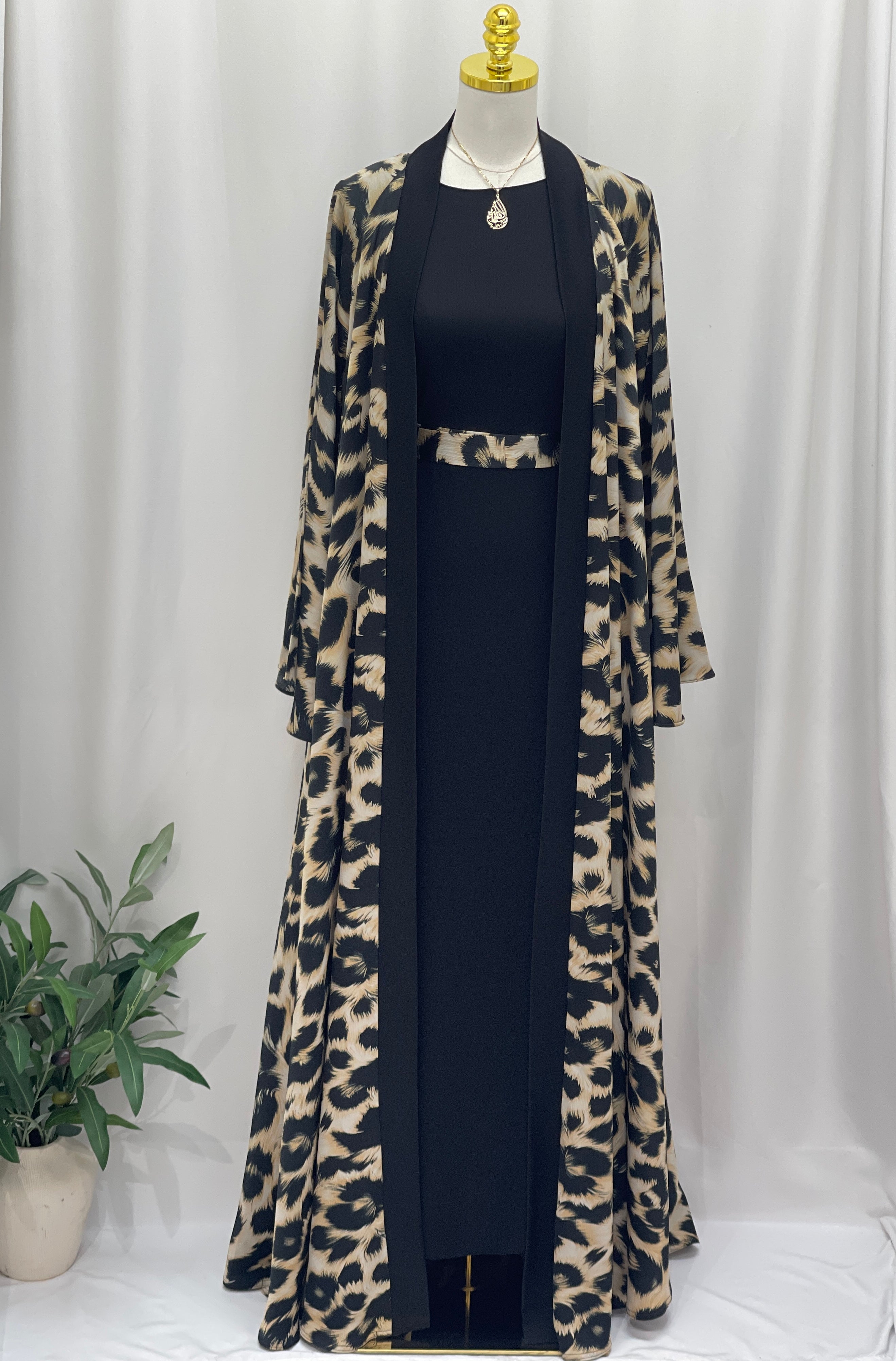 Leopard Flow Abaya Set