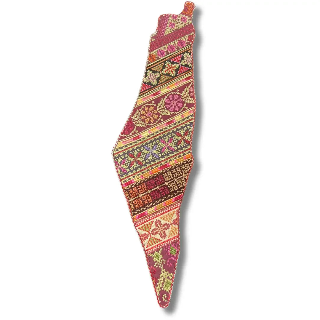 Luxurious Tatreez Palestine Map Home Accent – Timeless Cultural Craftsmanship Palestinian Elegance