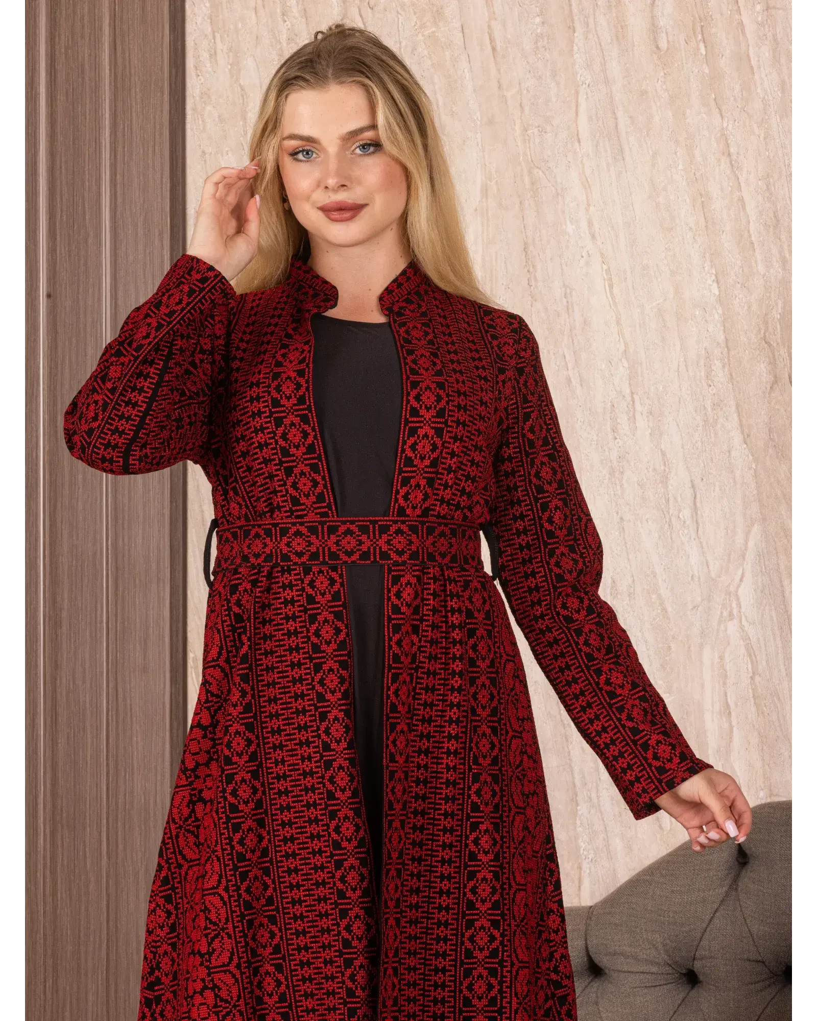 Embroidered Cardigan: Elegance and Timeless Craftsmanship Palestinian Elegance