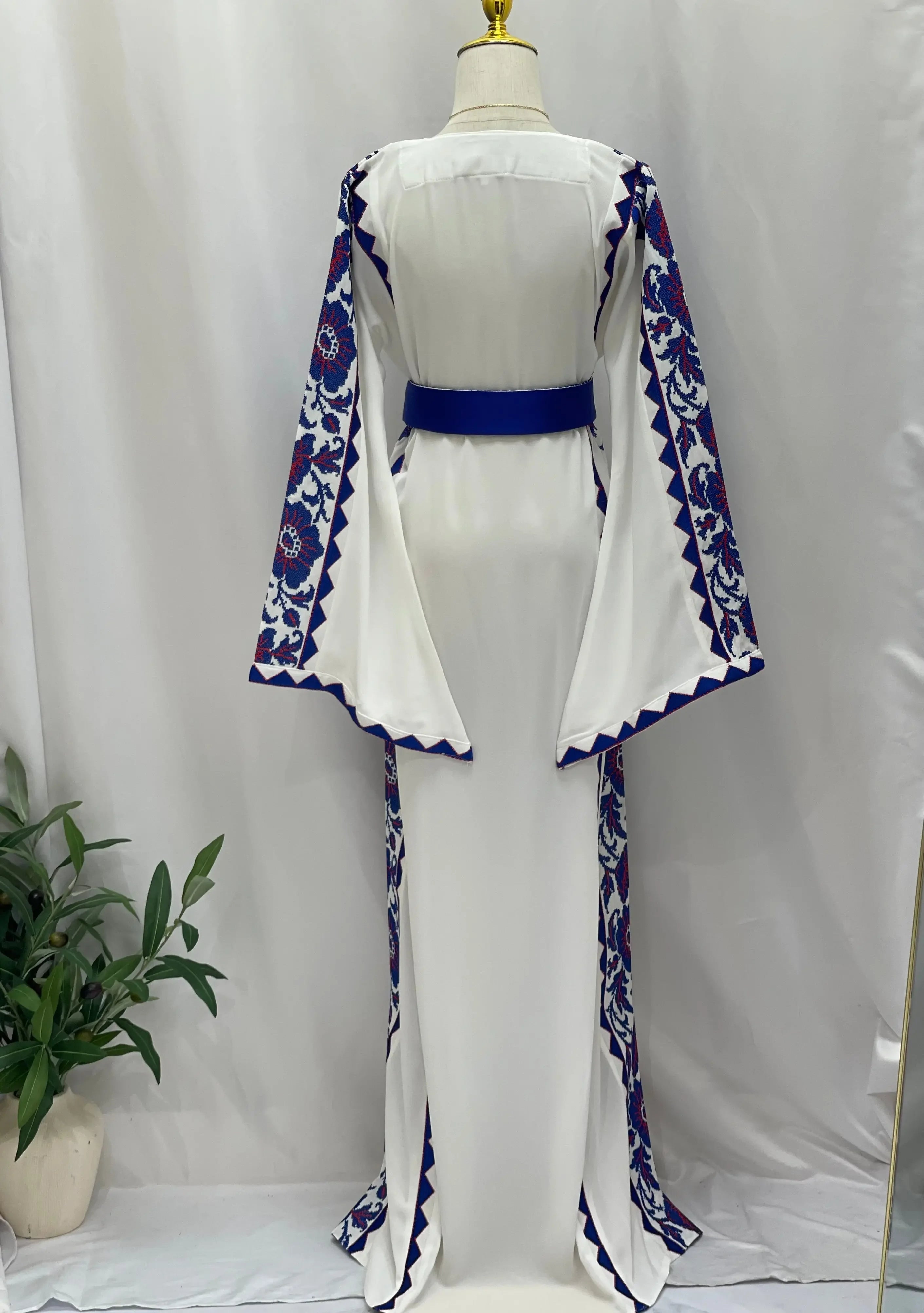 Embroidered Flowers Unique Thoub Palestinian Elegance