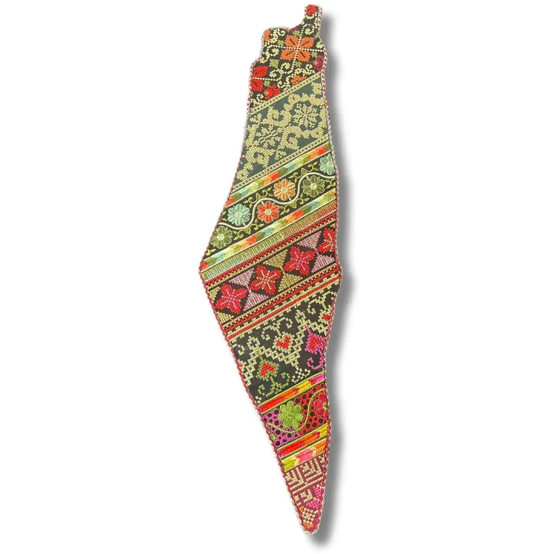 Luxurious Tatreez Palestine Map Home Accent – Timeless Cultural Craftsmanship Palestinian Elegance