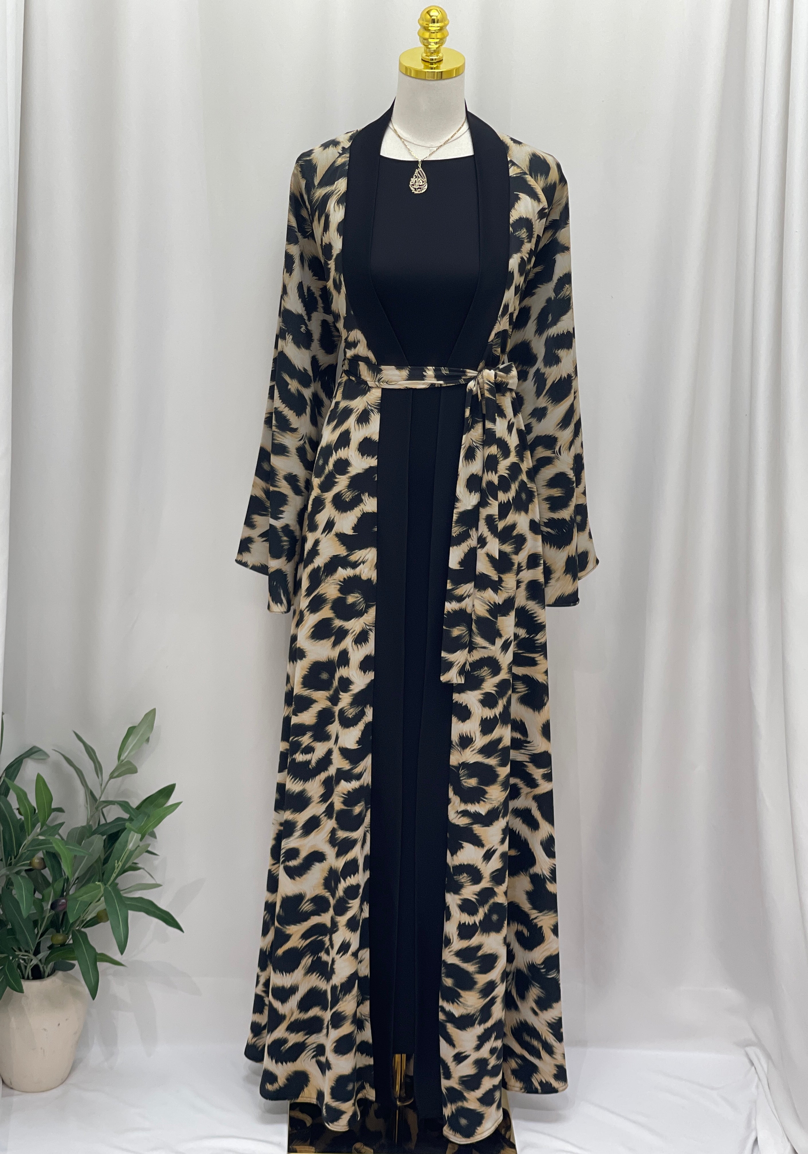 Leopard Flow Abaya Set