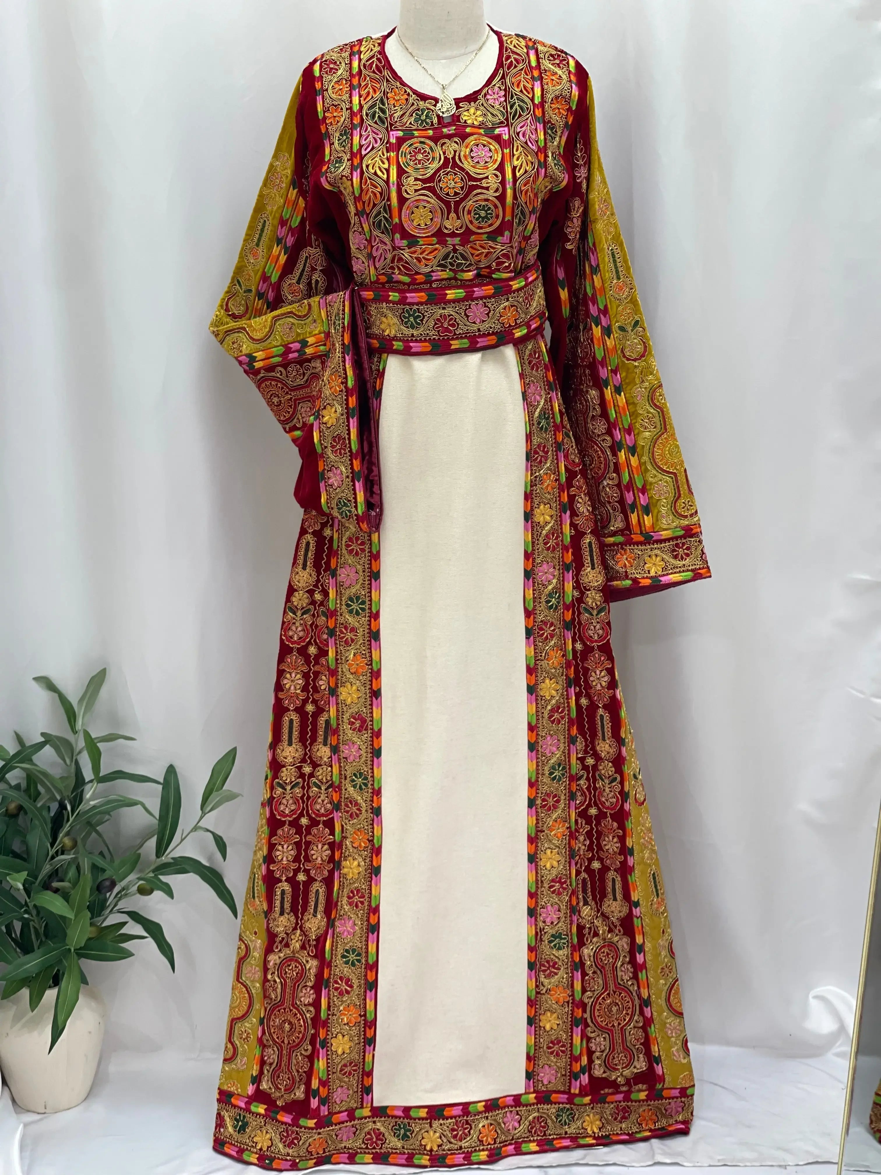 Embroidered Etamin And Velvet Kasab Malka Palestinian Elegance