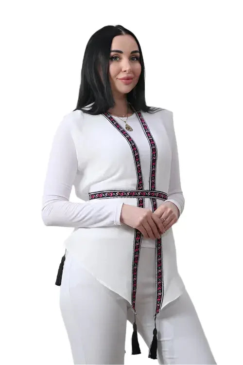 Flair and Fun: Vest with Playful Tassels Palestinian Elegance