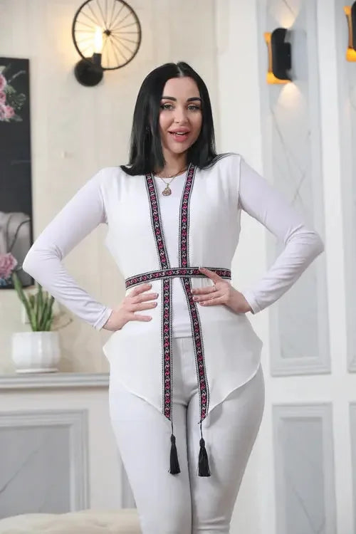 Flair and Fun: Vest with Playful Tassels Palestinian Elegance