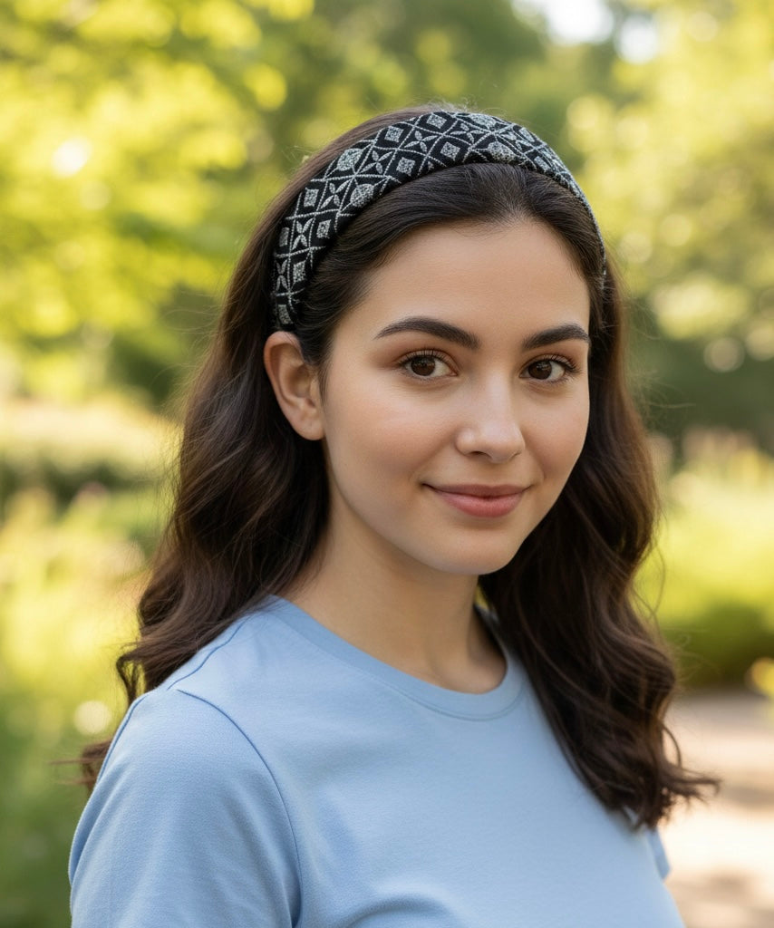 Palestinian Embroidered Headband-featuring classic geometric outfits special occasions.