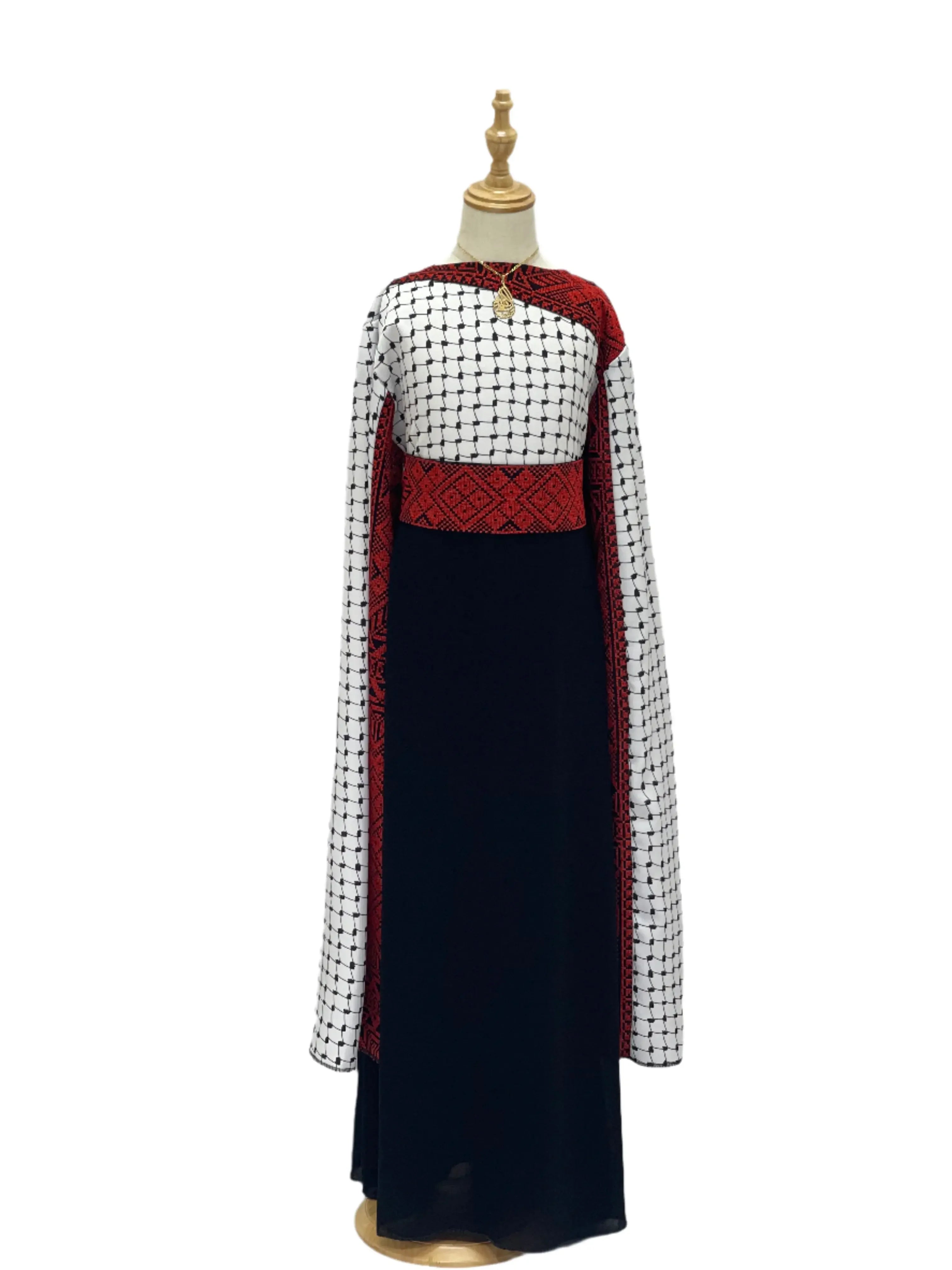 Kuffia Princess Dress - Intricate Embroidery & Regal Elegance Palestinian Elegance