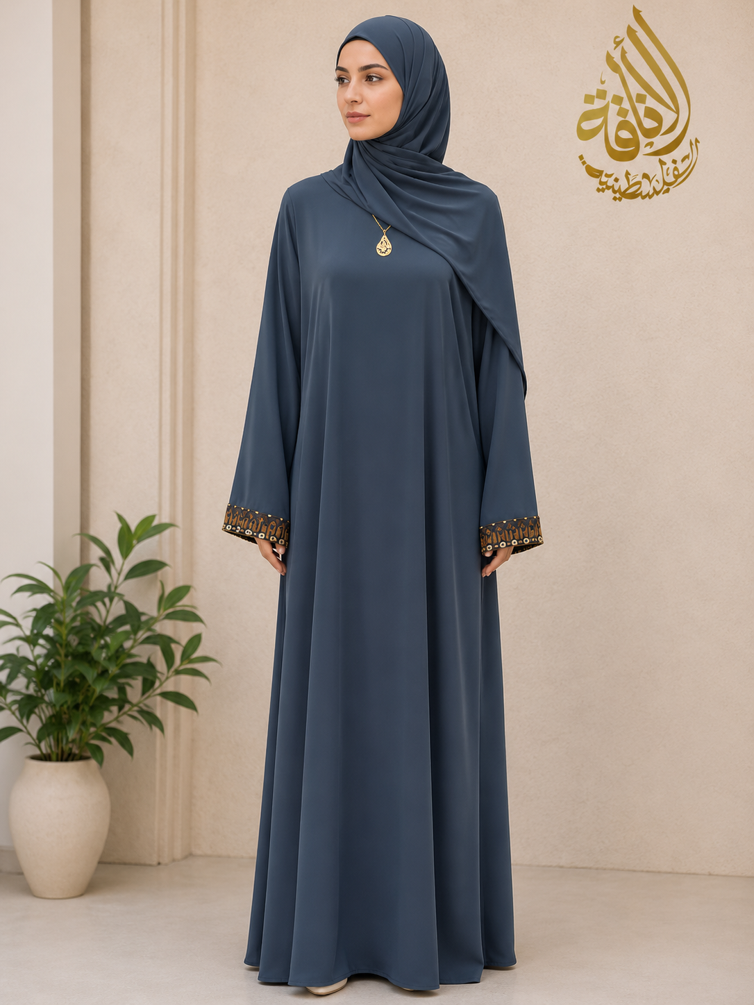 Palestinian Elegance One Piece Prayer Dress Abaya