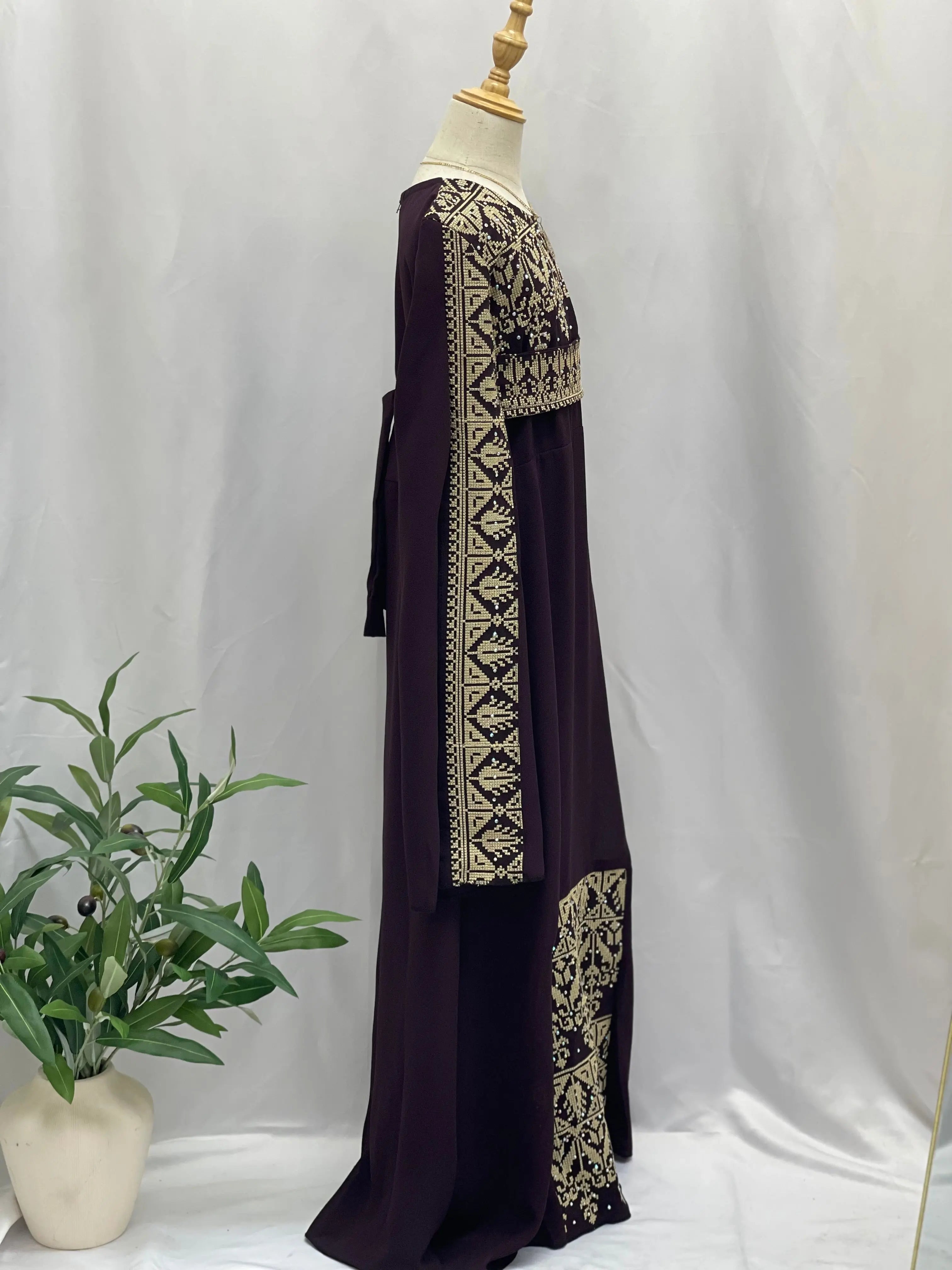Embroidered Princess Jasmin Dress Palestinian Elegance