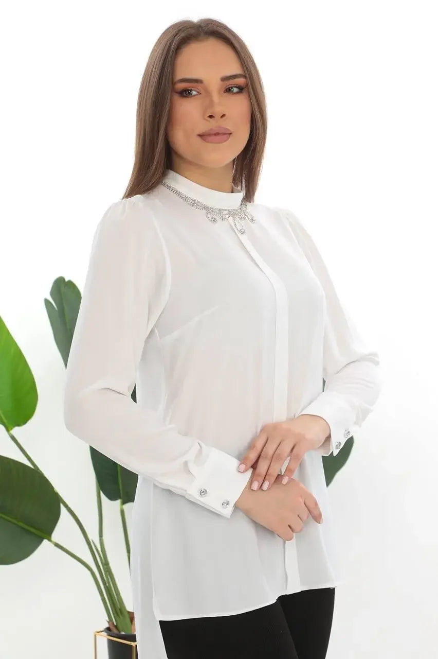 Rhinestone Blouse – Glamorous Elegance and Sparkling Style Palestinian Elegance