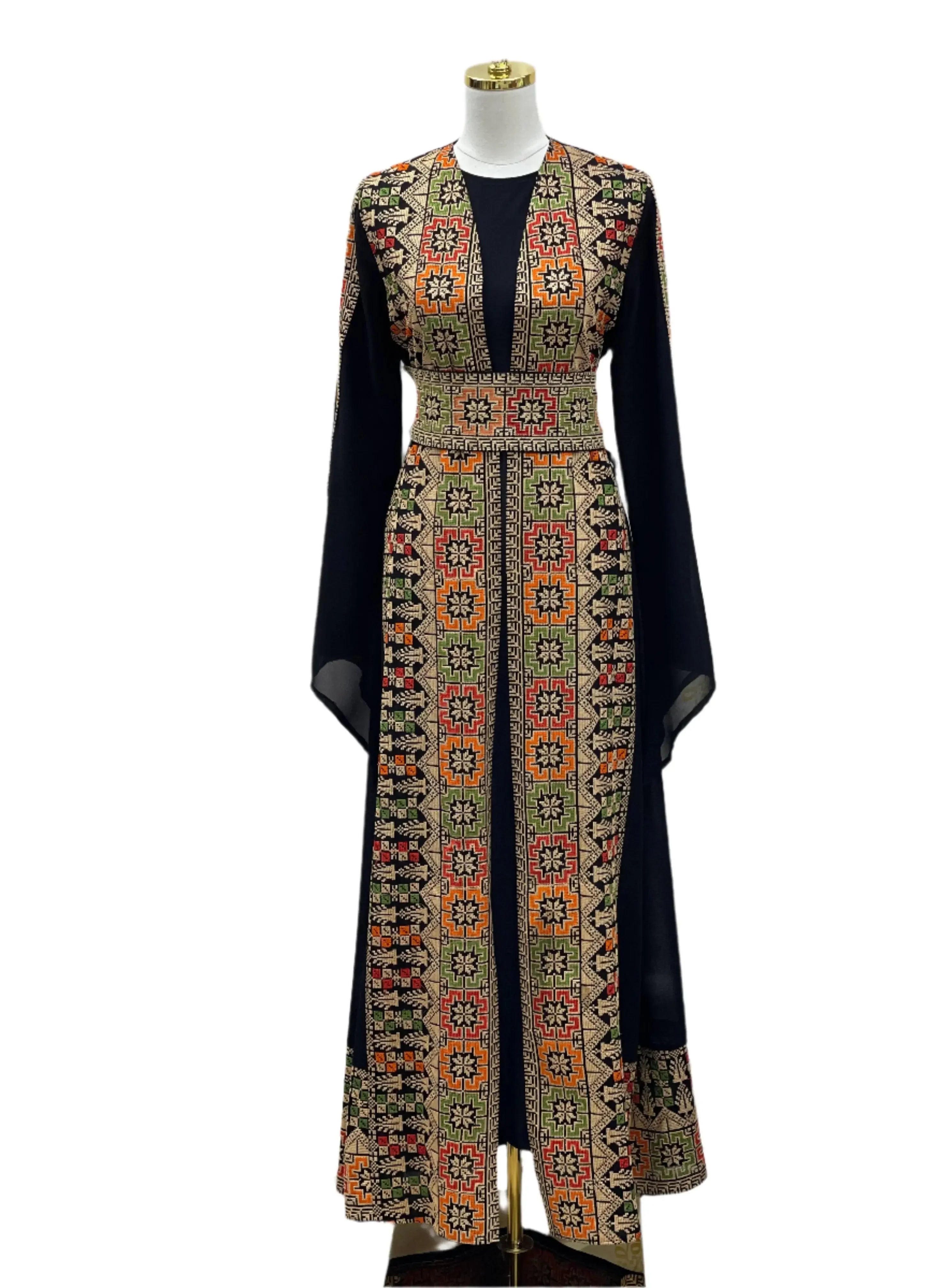 2pc Chiffon Embroidery Set: Elegant Sophistication and Comfort Palestinian Elegance