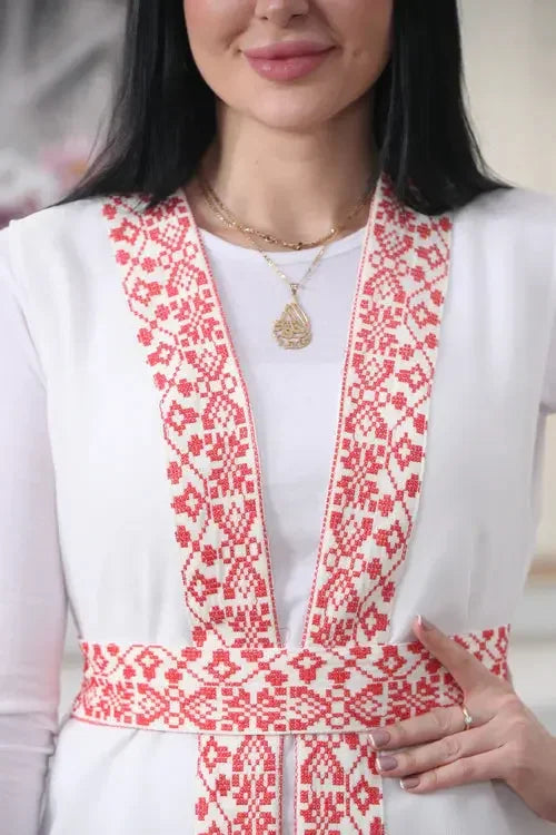 Sophisticated Movement: Vest with Tassel Accents Palestinian Elegance