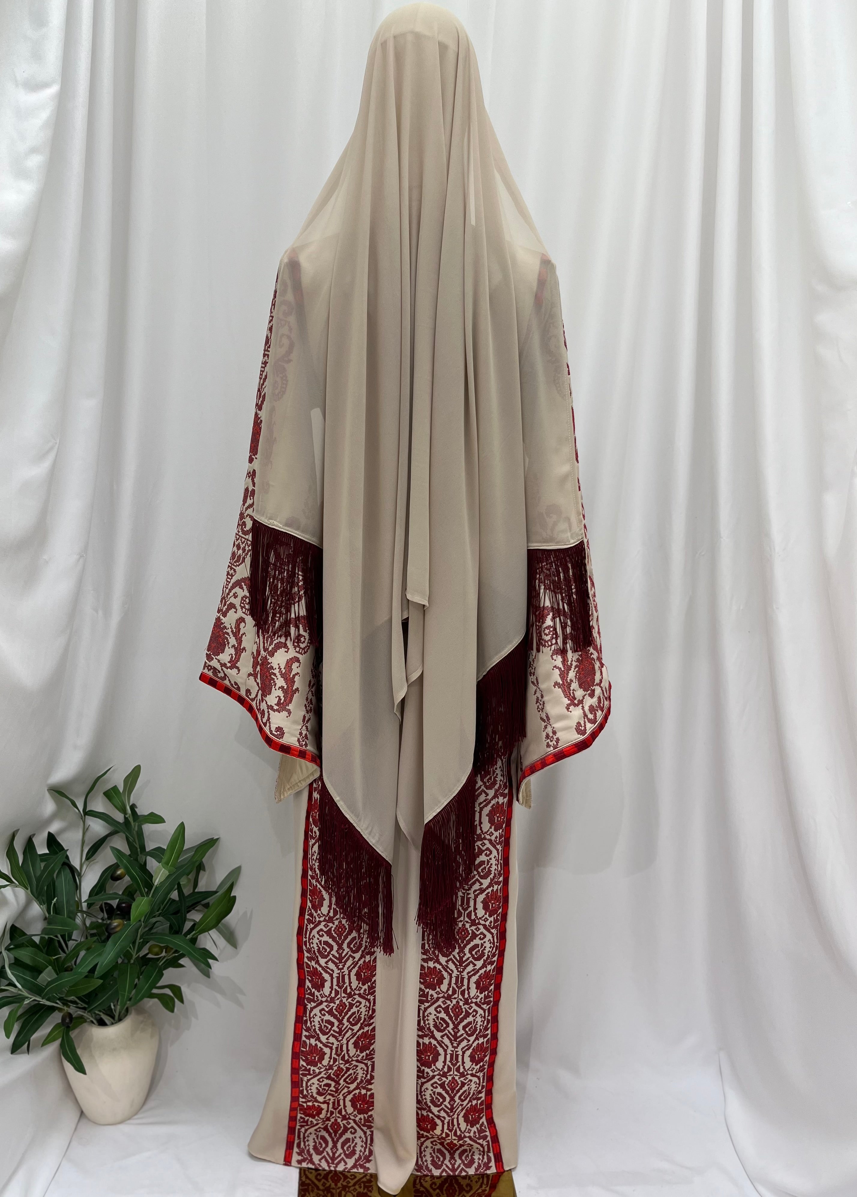 Traditional Palestinian Embroidered Thobe – with Saiah Belt