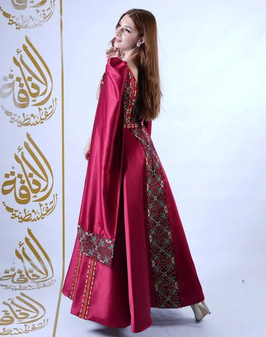 Intricate Tatreez Embroidery Ball Gown: Elegance and Cultural Heritage Palestinian Elegance
