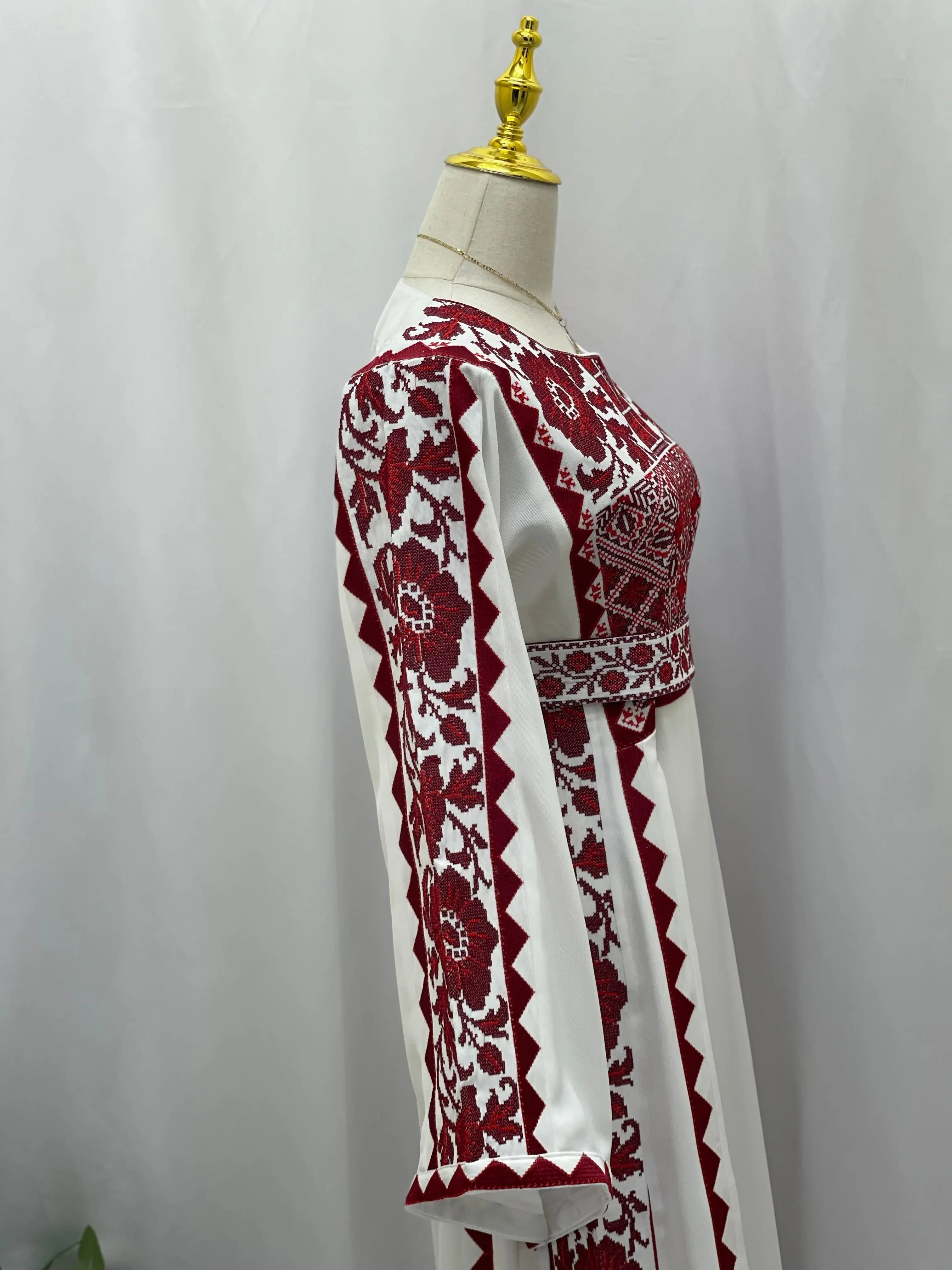 Embroidered Flowers Unique Thoub Palestinian Elegance