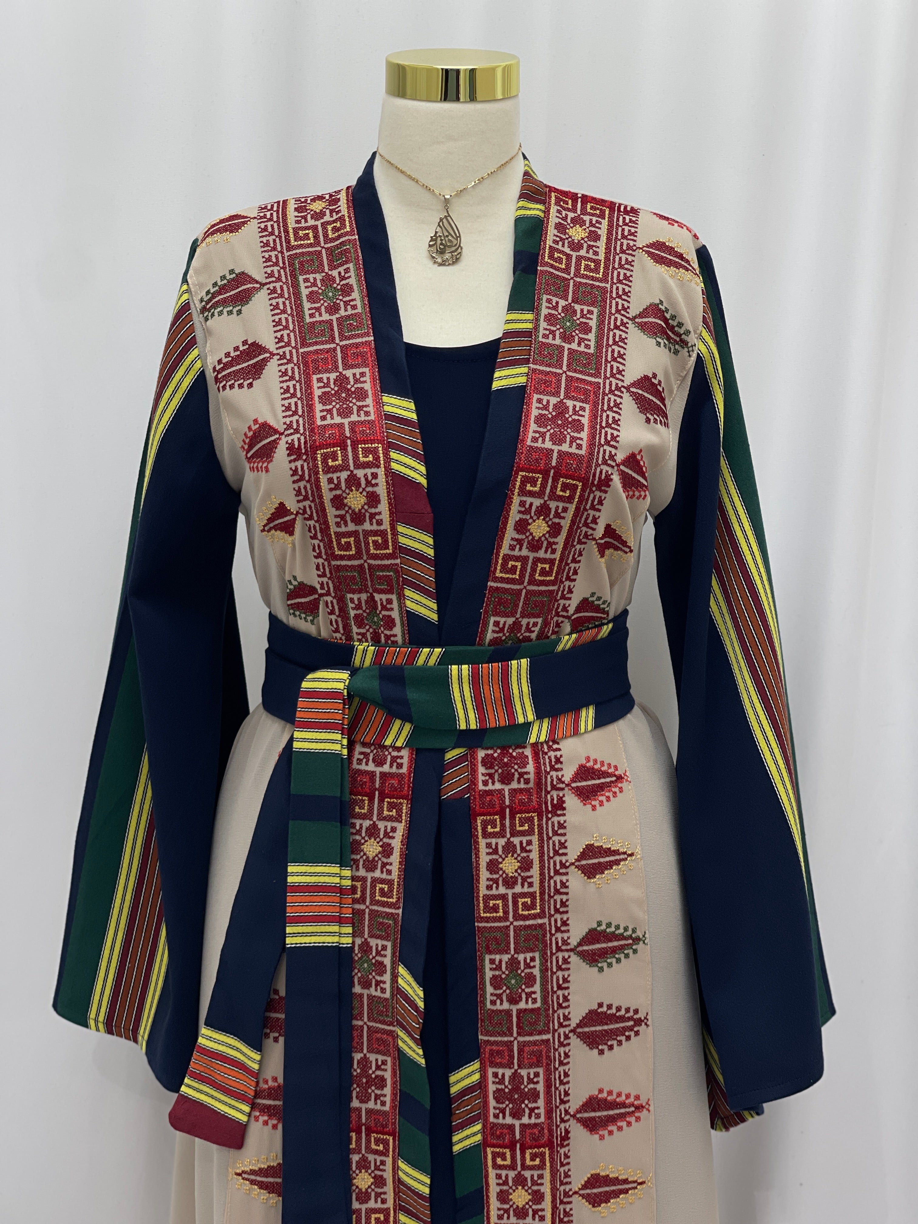 Majdal Heritage Embroidered Chiffon Piece - Cultural Grace