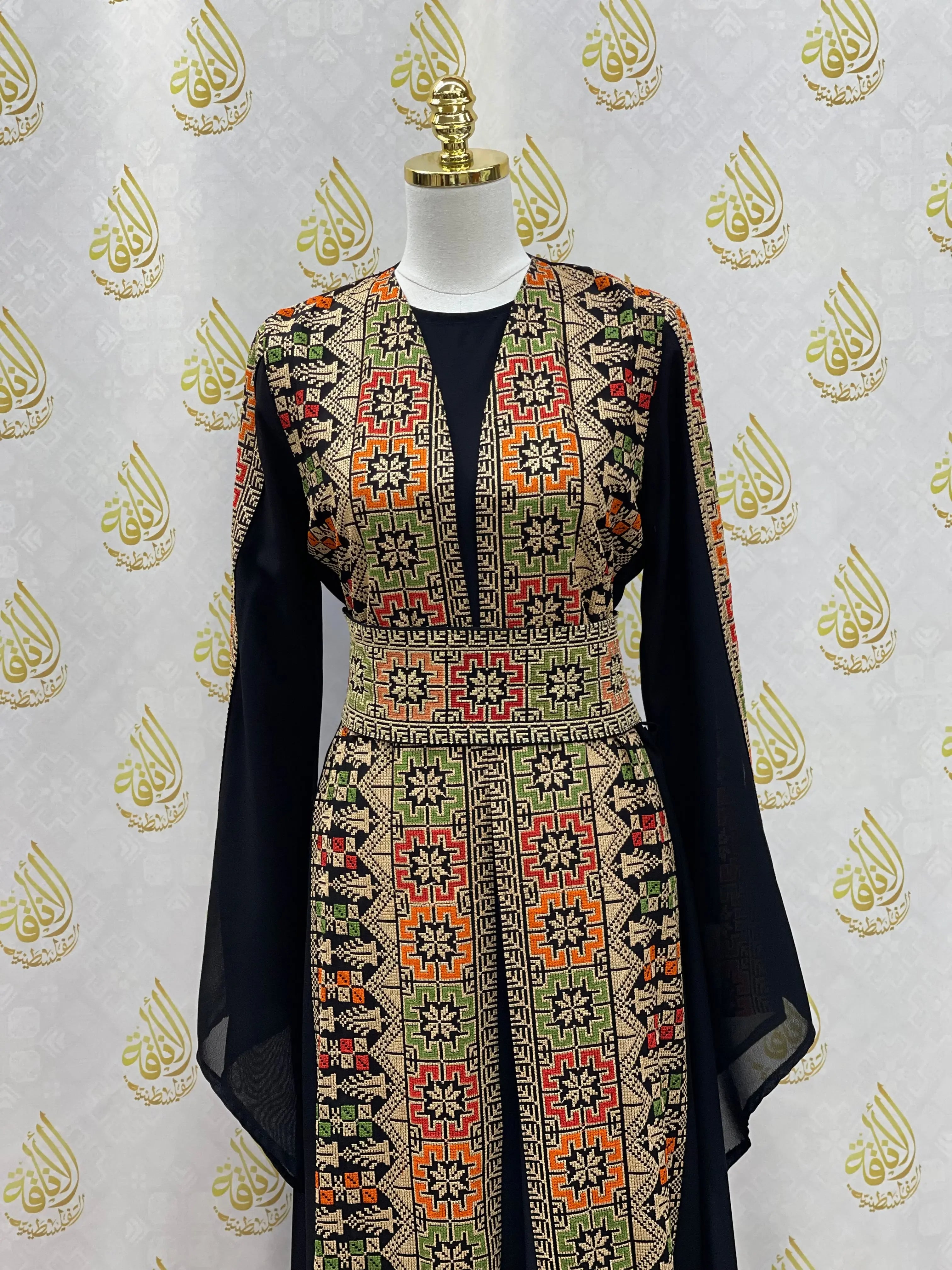 2pc Chiffon Embroidery Set: Elegant Sophistication and Comfort Palestinian Elegance