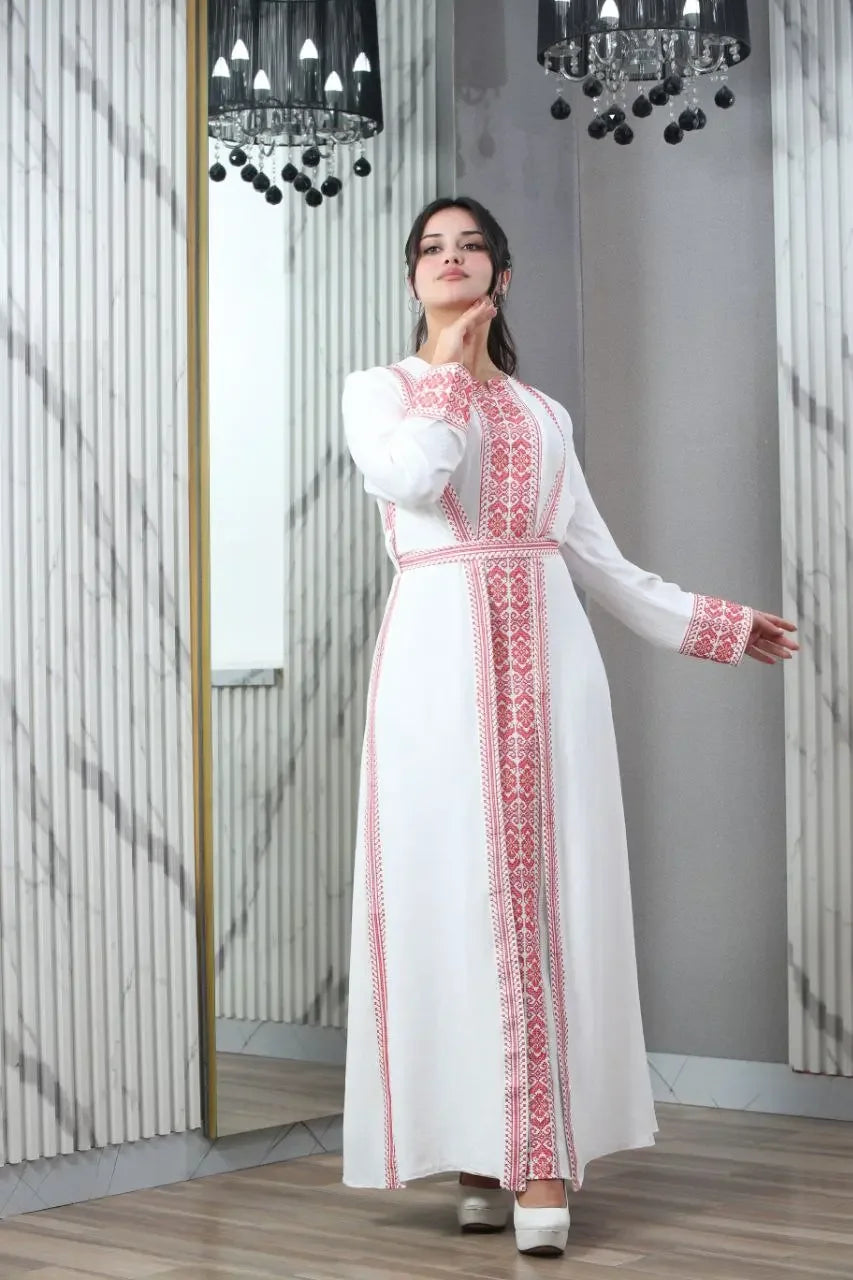 Simple Embroidery 2Pc Abaya: Elegance and Versatility in Modest Fashion Palestinian Elegance