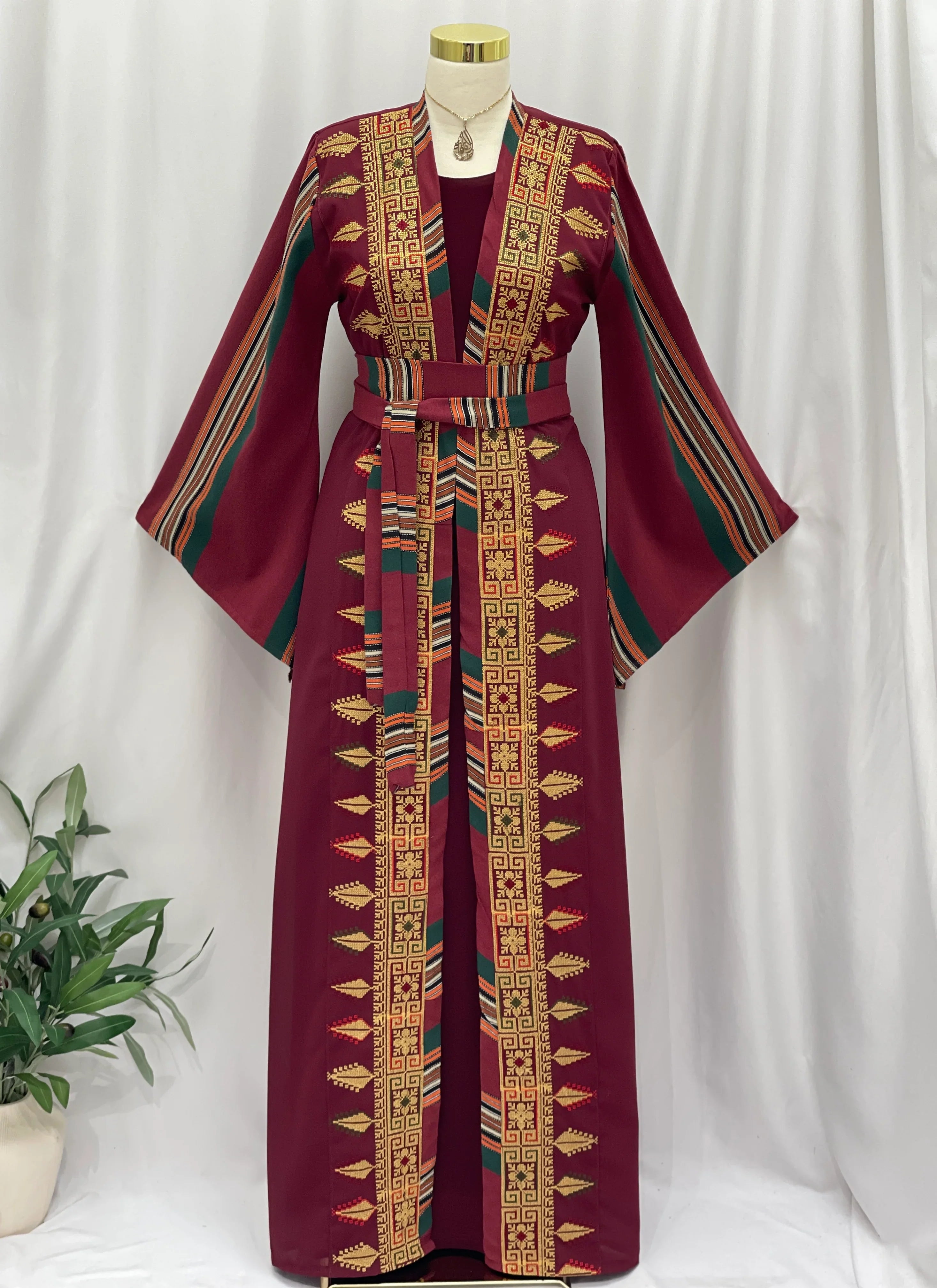 Majdal Heritage Embroidered Chiffon Piece - Cultural Grace