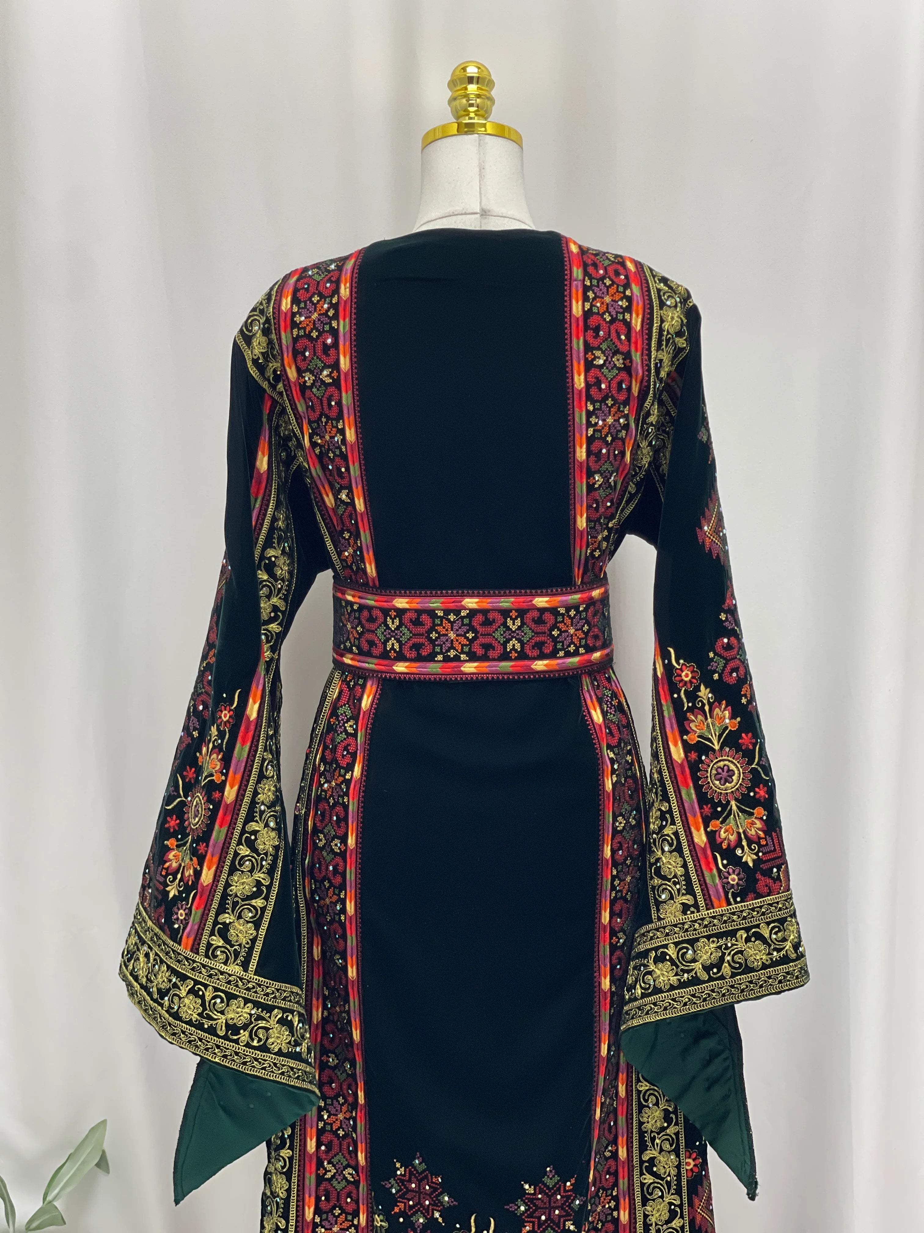 Al-Zaytoona EmbroideredVelvet Thobe - Palestinian Elegance