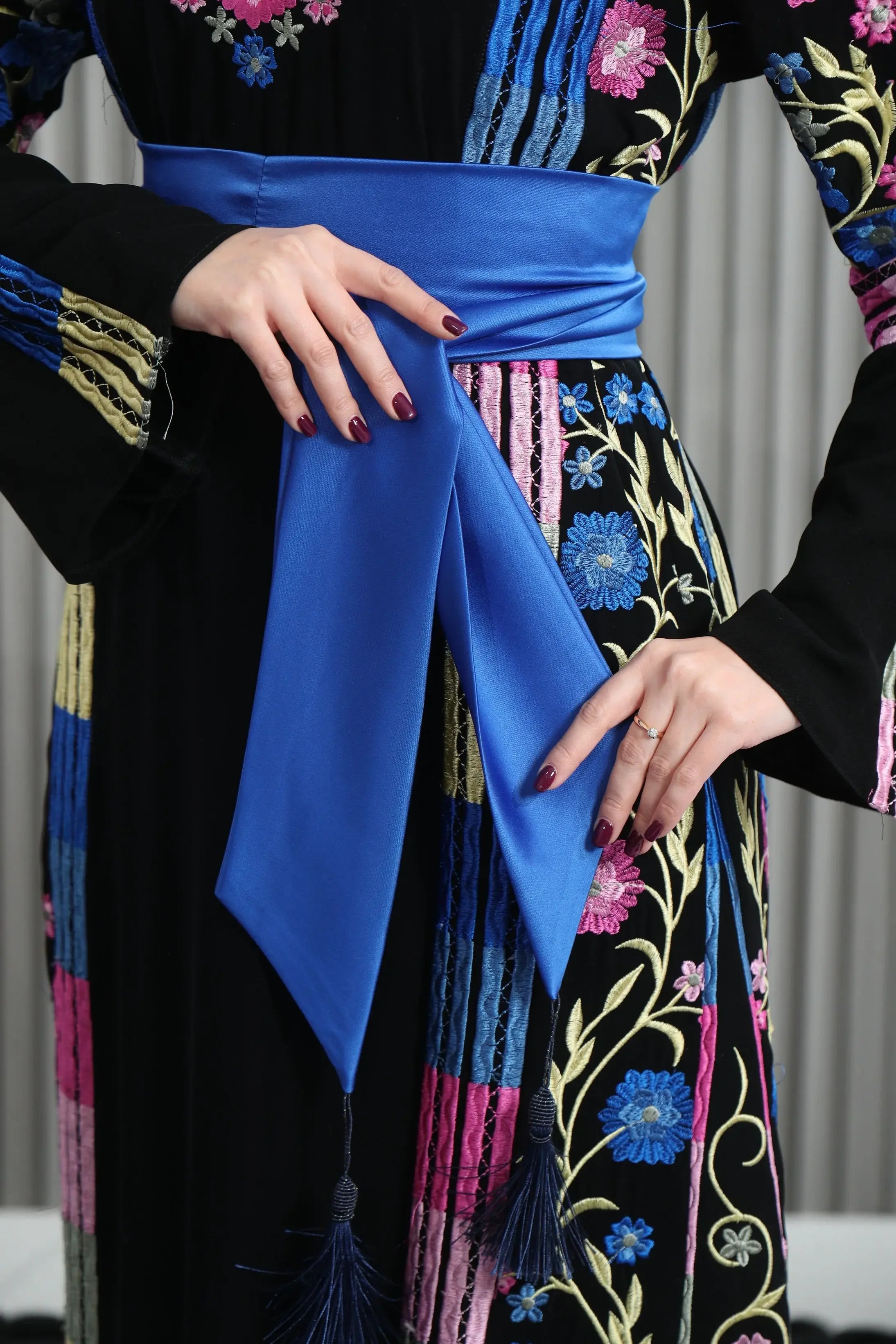 Vibrant Elegance: The Embroidered Multicolored Thoub Palestinian Elegance