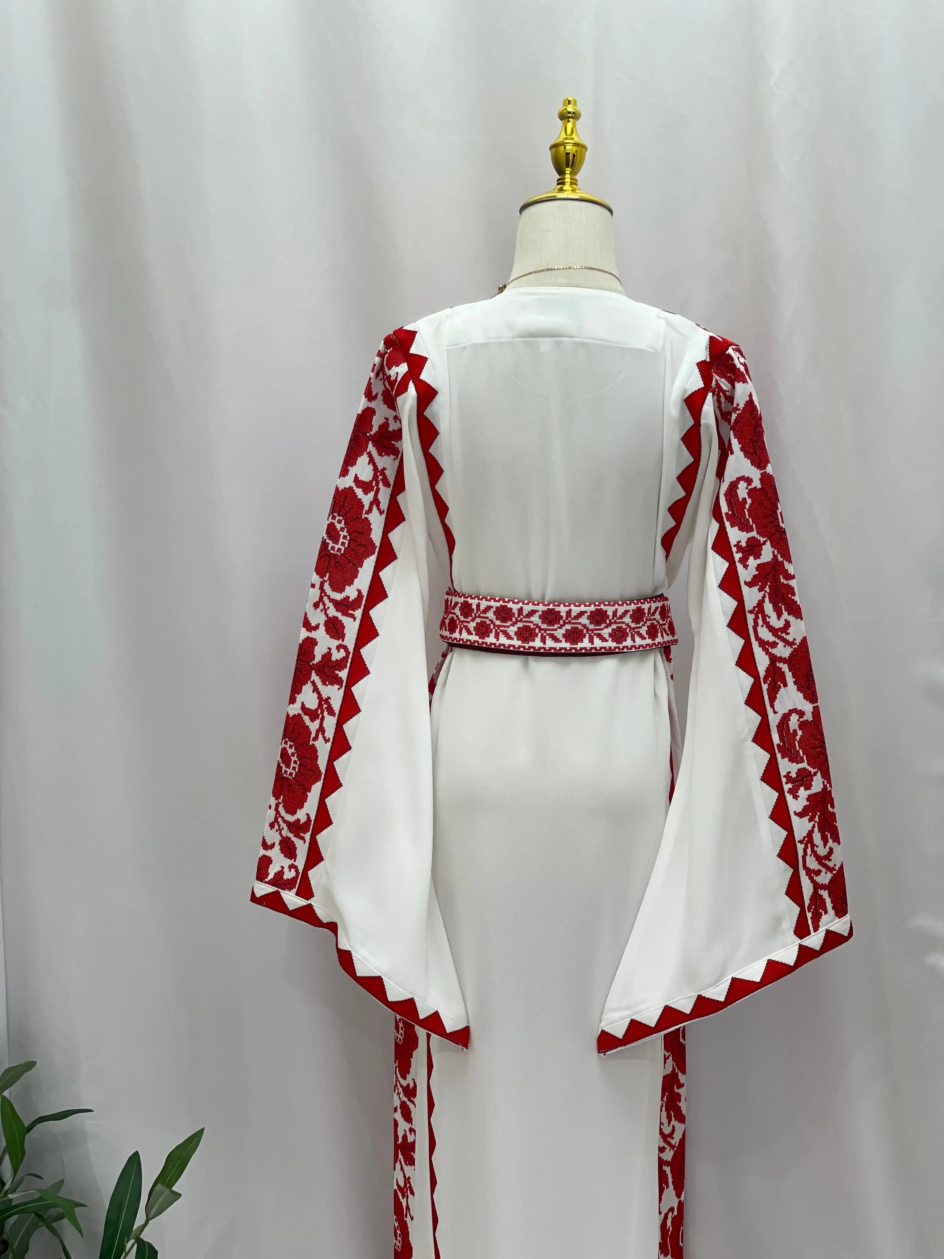 Embroidered Flowers Unique Thoub Palestinian Elegance