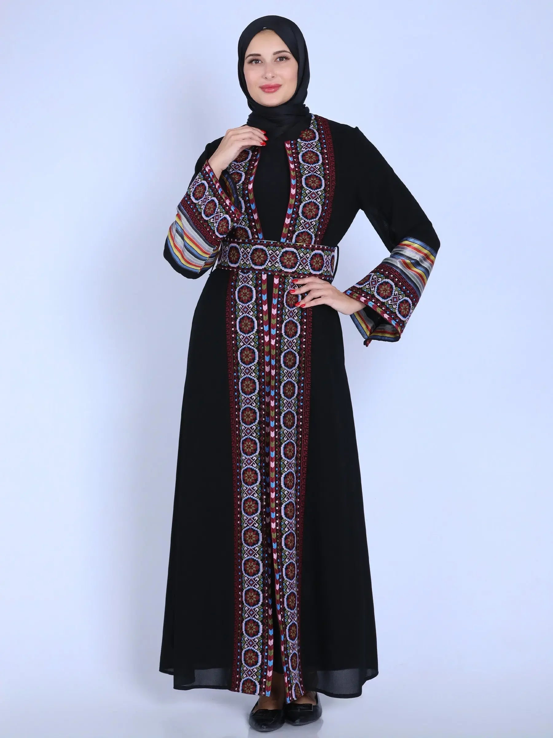 Royal Heritage Reversible Belt Bisht - Palestinian Elegance