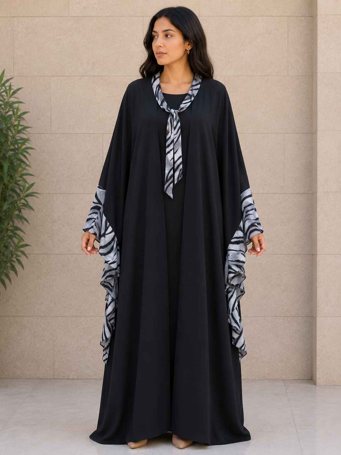 Butterfly Stylish 2Pcs Abaya: Elegance and Versatility in Every Stitch