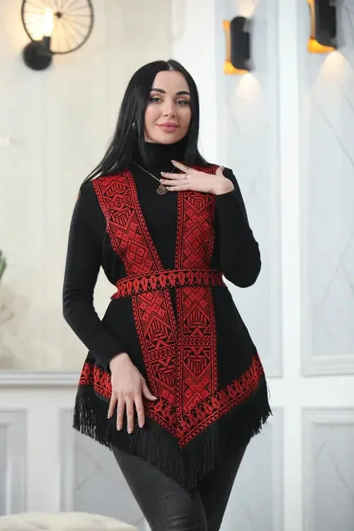 Craftsmanship at Its Finest: Intricate Embroidery Vest Palestinian Elegance