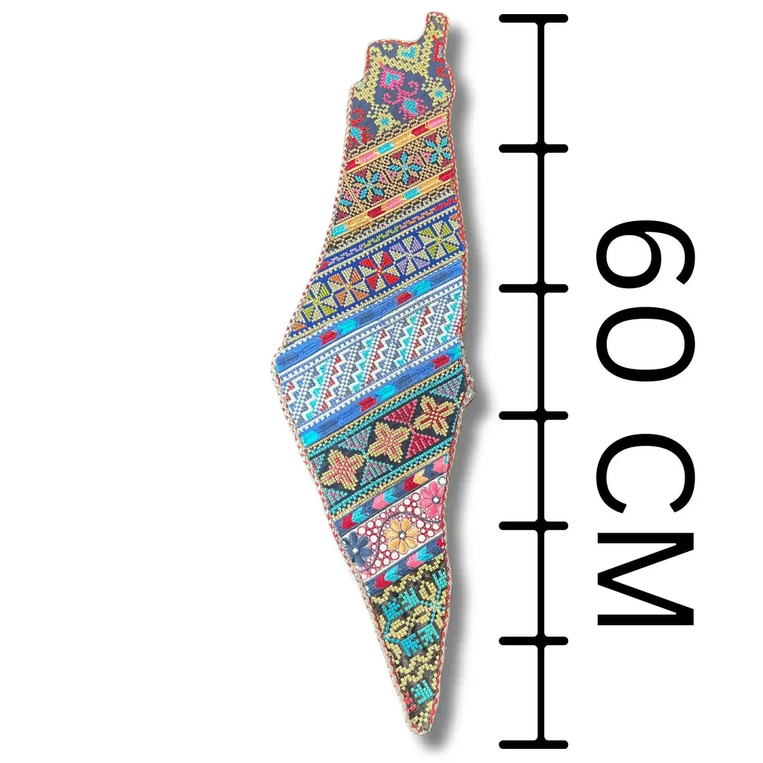 Luxurious Tatreez Palestine Map Home Accent – Timeless Cultural Craftsmanship Palestinian Elegance