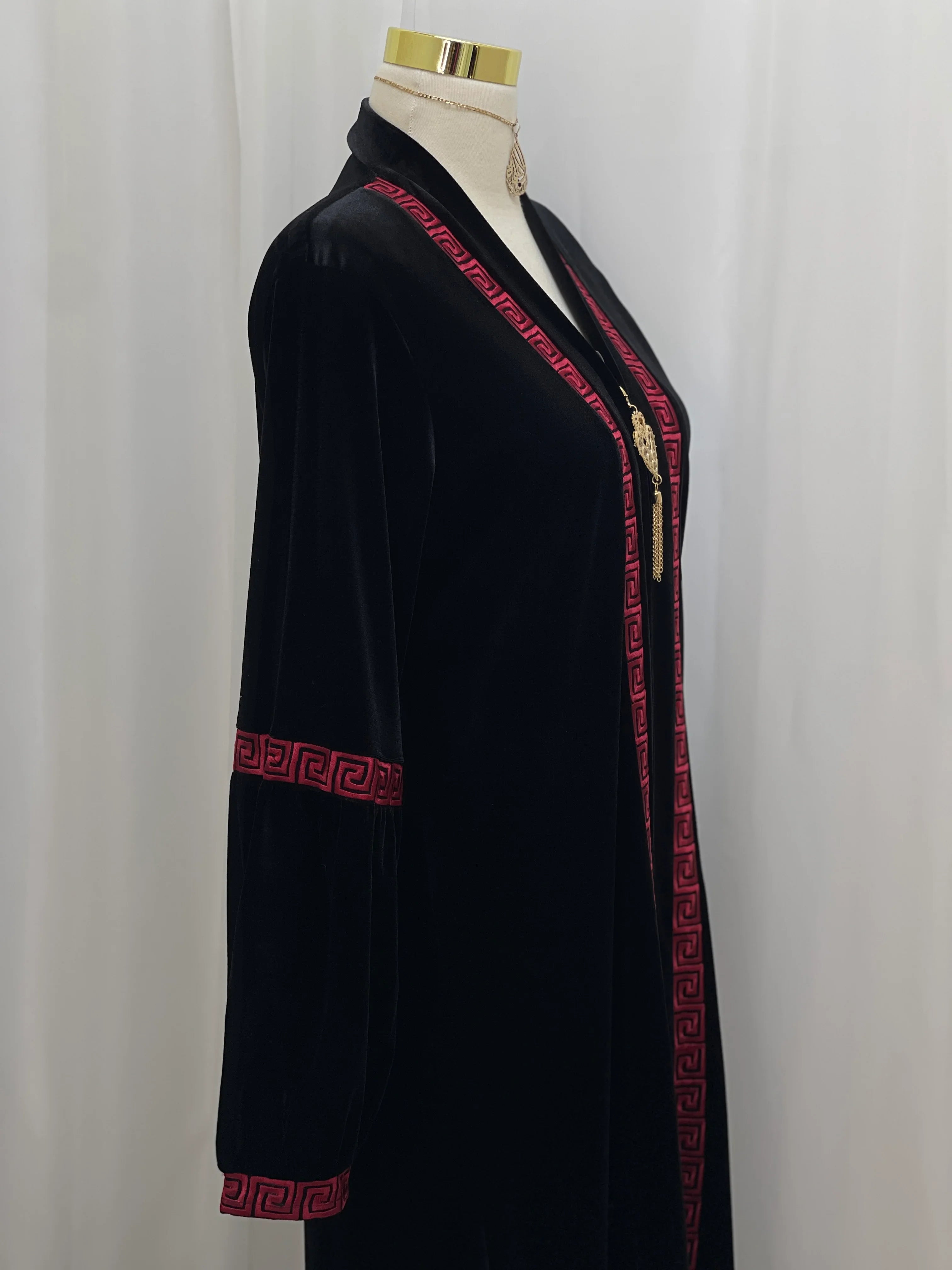 Aurelia Velvet Abaya-is a refined statement piece crafted from soft