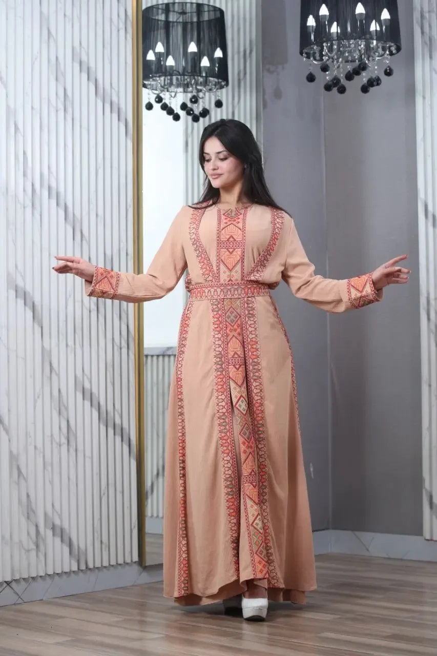 Simple Embroidery 2Pc Abaya: Elegance and Versatility in Modest Fashion Palestinian Elegance