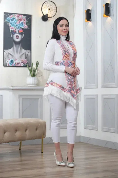 Craftsmanship at Its Finest: Intricate Embroidery Vest Palestinian Elegance