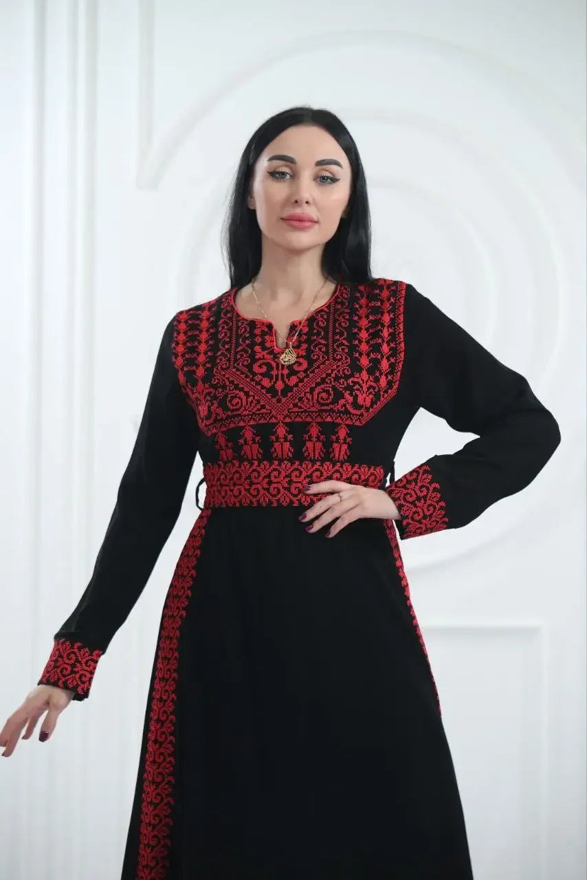 The Warda Embroidered Dress Palestinian Elegance
