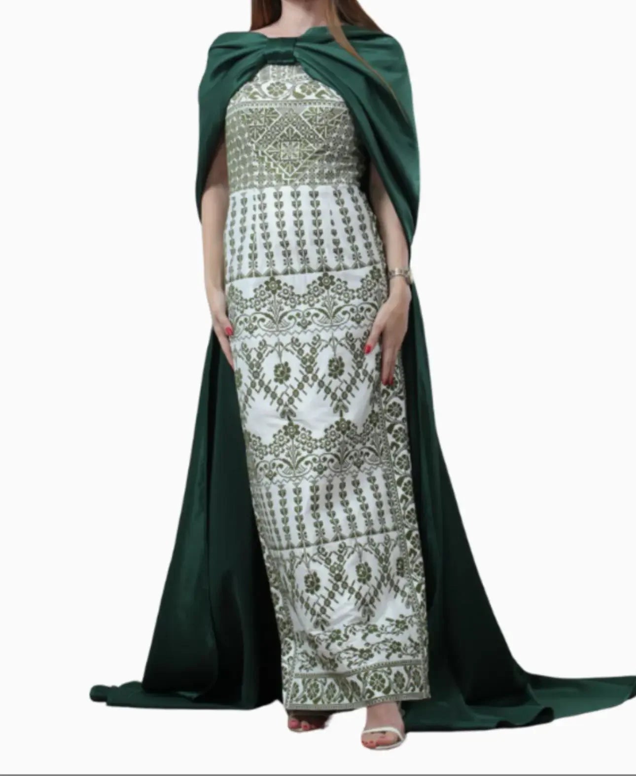Embroidered Bebiona Dress - Elegant Floral Design for Women Palestinian Elegance