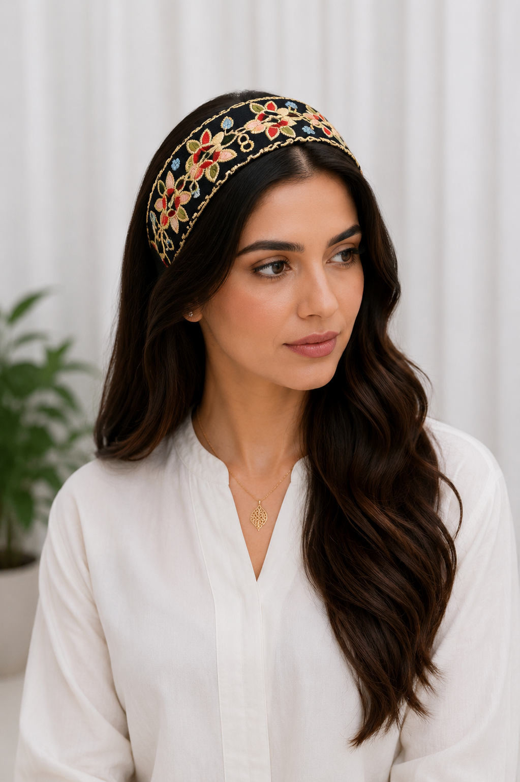 Heritage Bloom Embroidered Headband