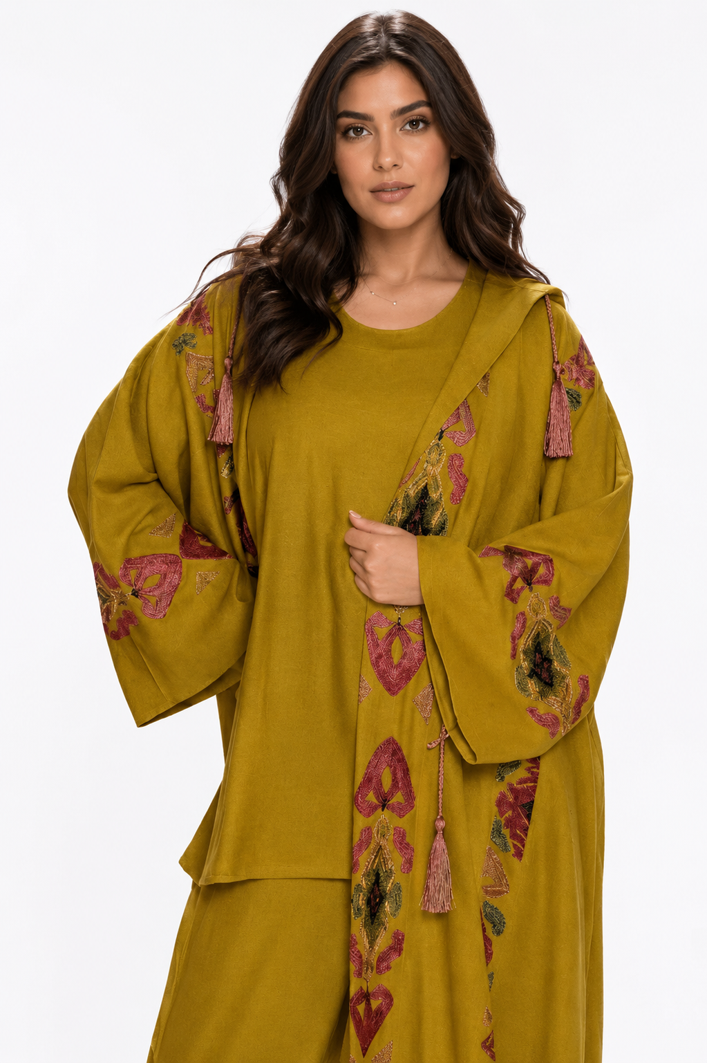 3-Piece Lightweight Soft Linen Women's Abaya Set - Modern and Comfortable Design