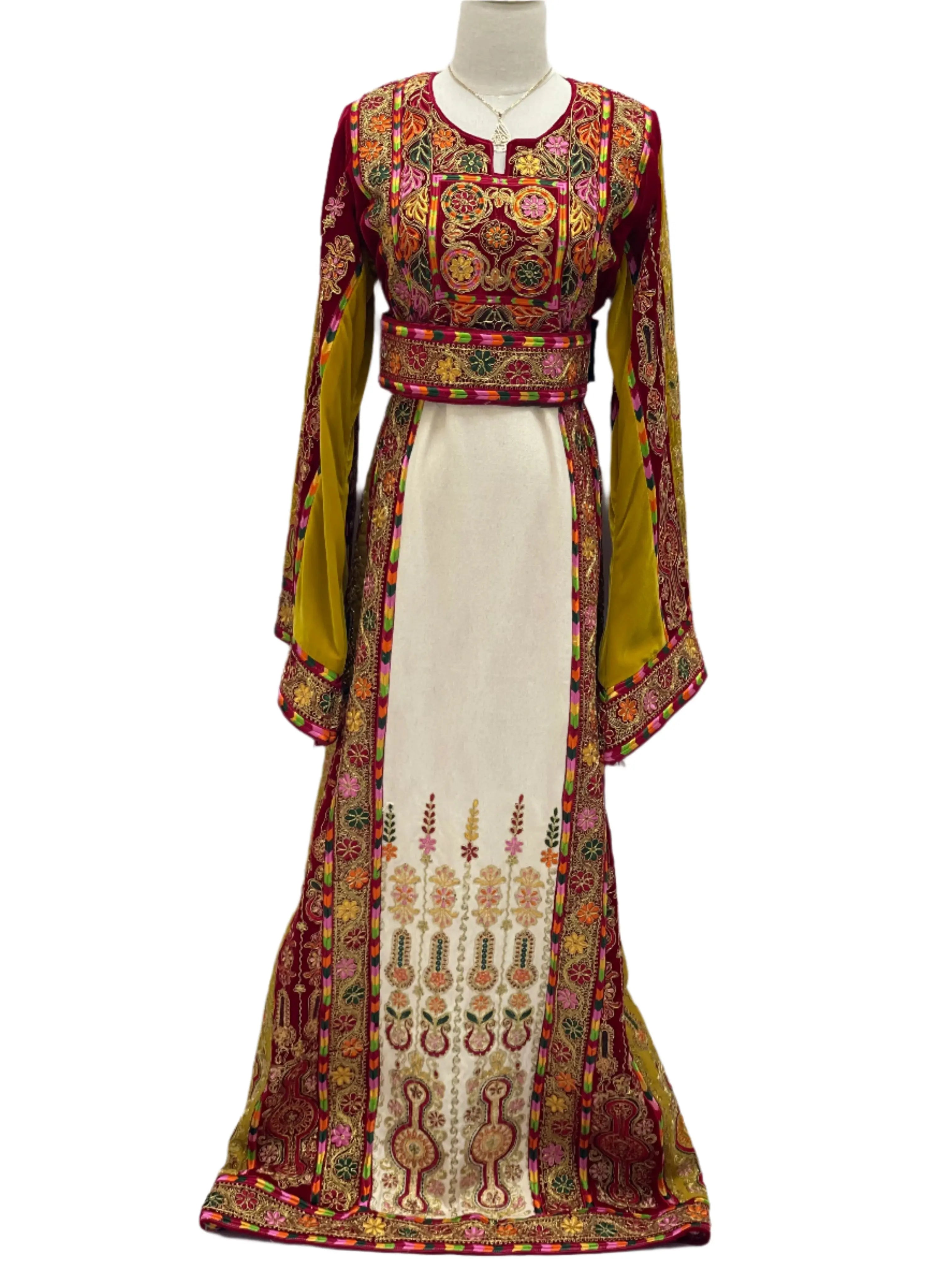 Jinan Embroidered Kasab Malaka - Velvet & Etamin Elegance Palestinian Elegance