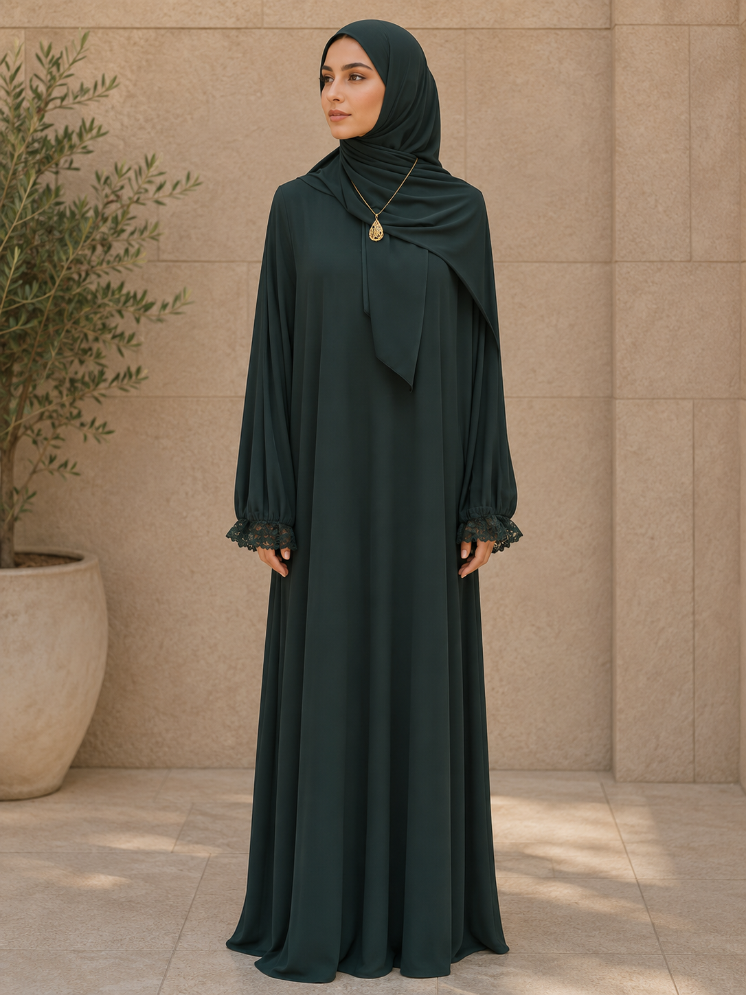 Samar Premium Prayer Dress with Attached Hijab - Effortless Salah Preparation