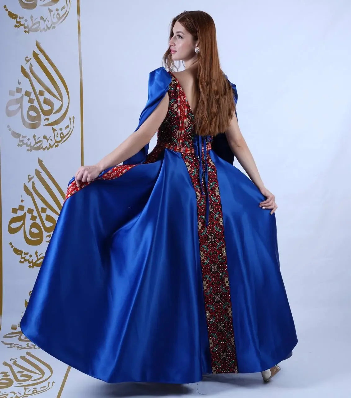 Intricate Tatreez Embroidery Ball Gown: Elegance and Cultural Heritage Palestinian Elegance
