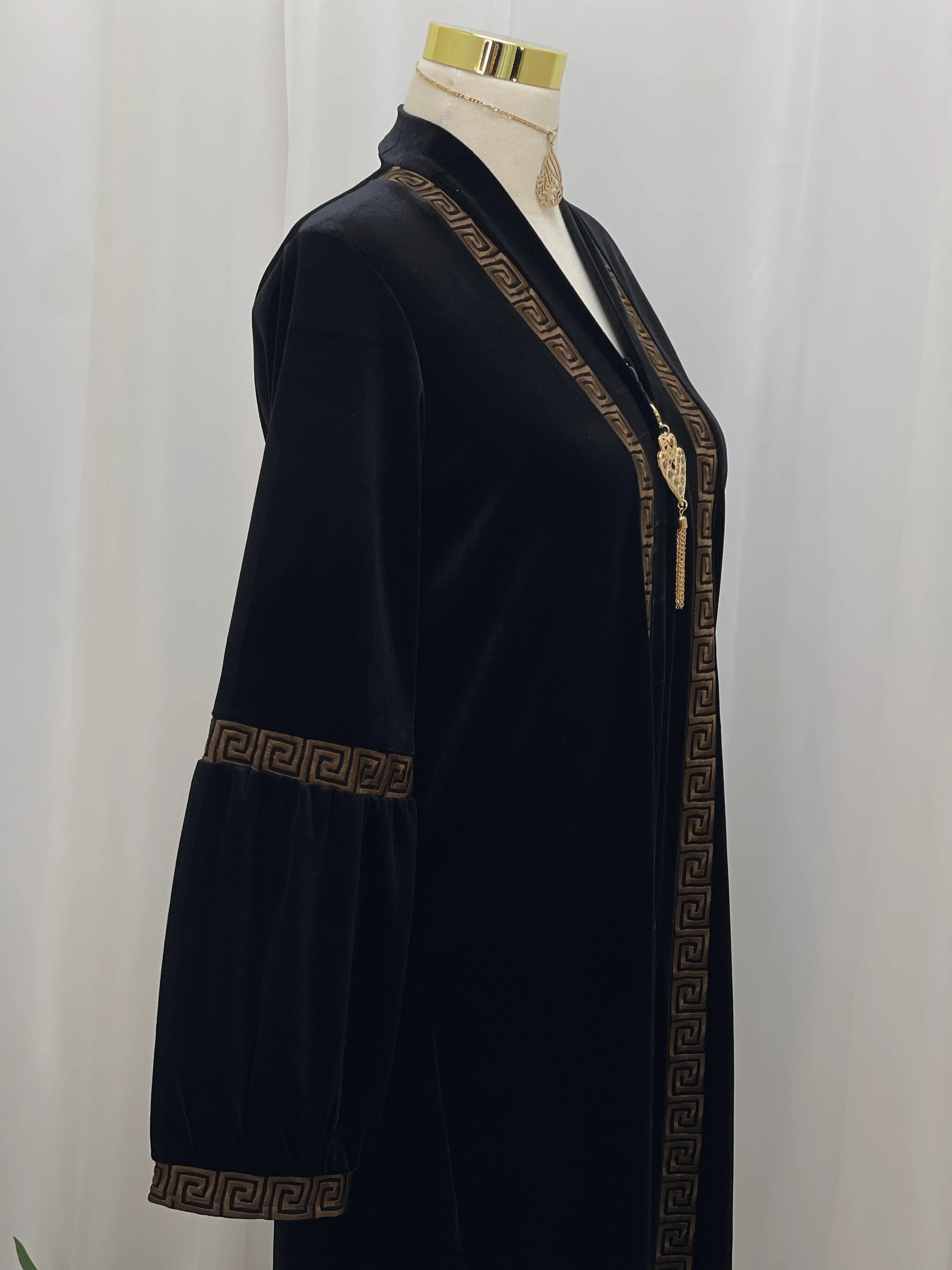Aurelia Velvet Abaya-is a refined statement piece crafted from soft
