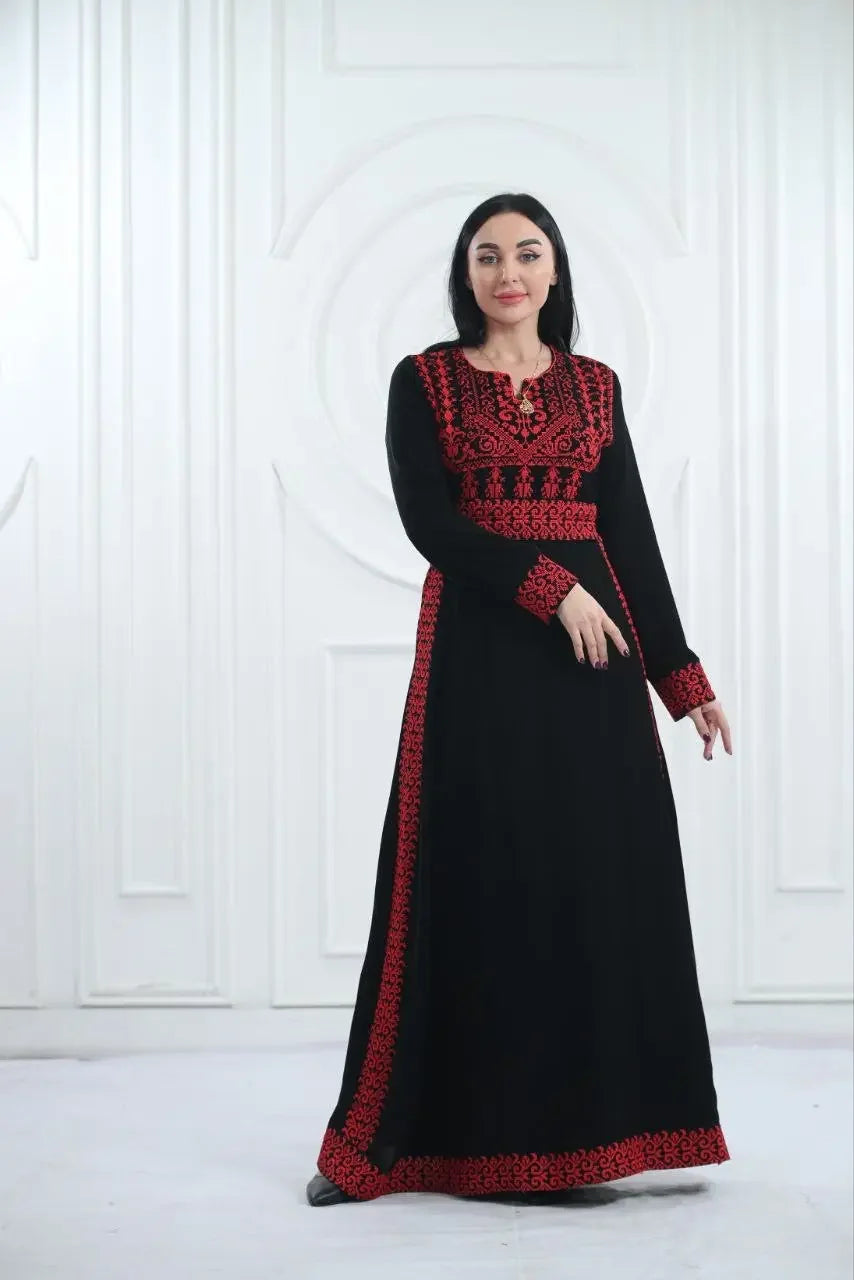 The Warda Embroidered Dress Palestinian Elegance