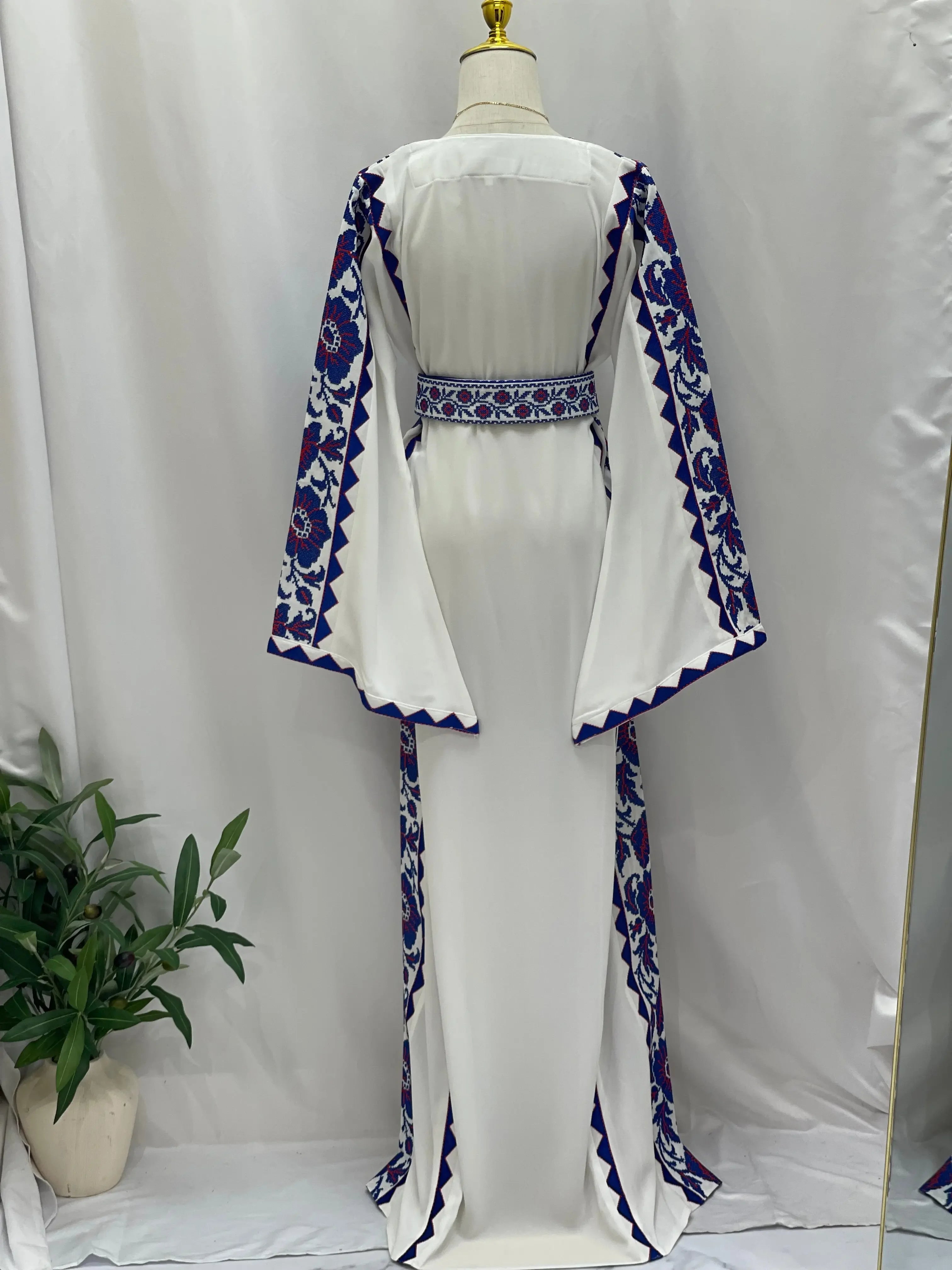 Embroidered Flowers Unique Thoub Palestinian Elegance