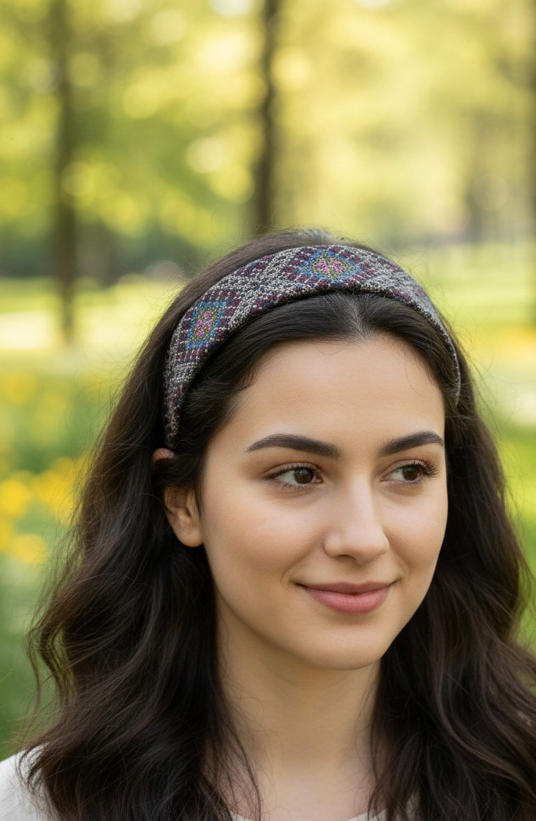 Palestinian Embroidered Headband-featuring classic geometric outfits special occasions.