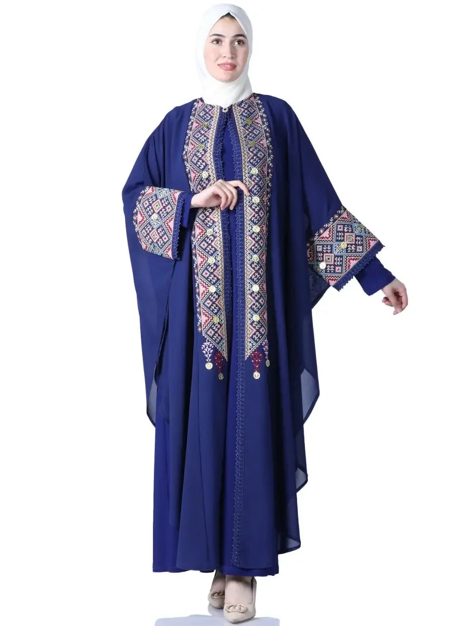 Butterfly Cut Embroidery Kaftan: Unique Elegance and Intricate Design Palestinian Elegance