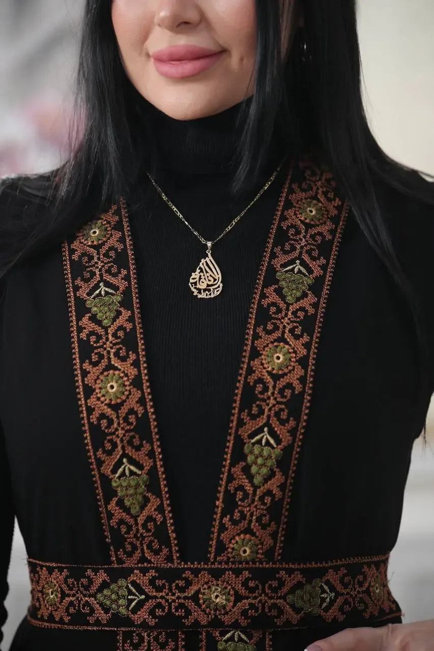 Embroidered Chiffon Vest Palestinian Elegance